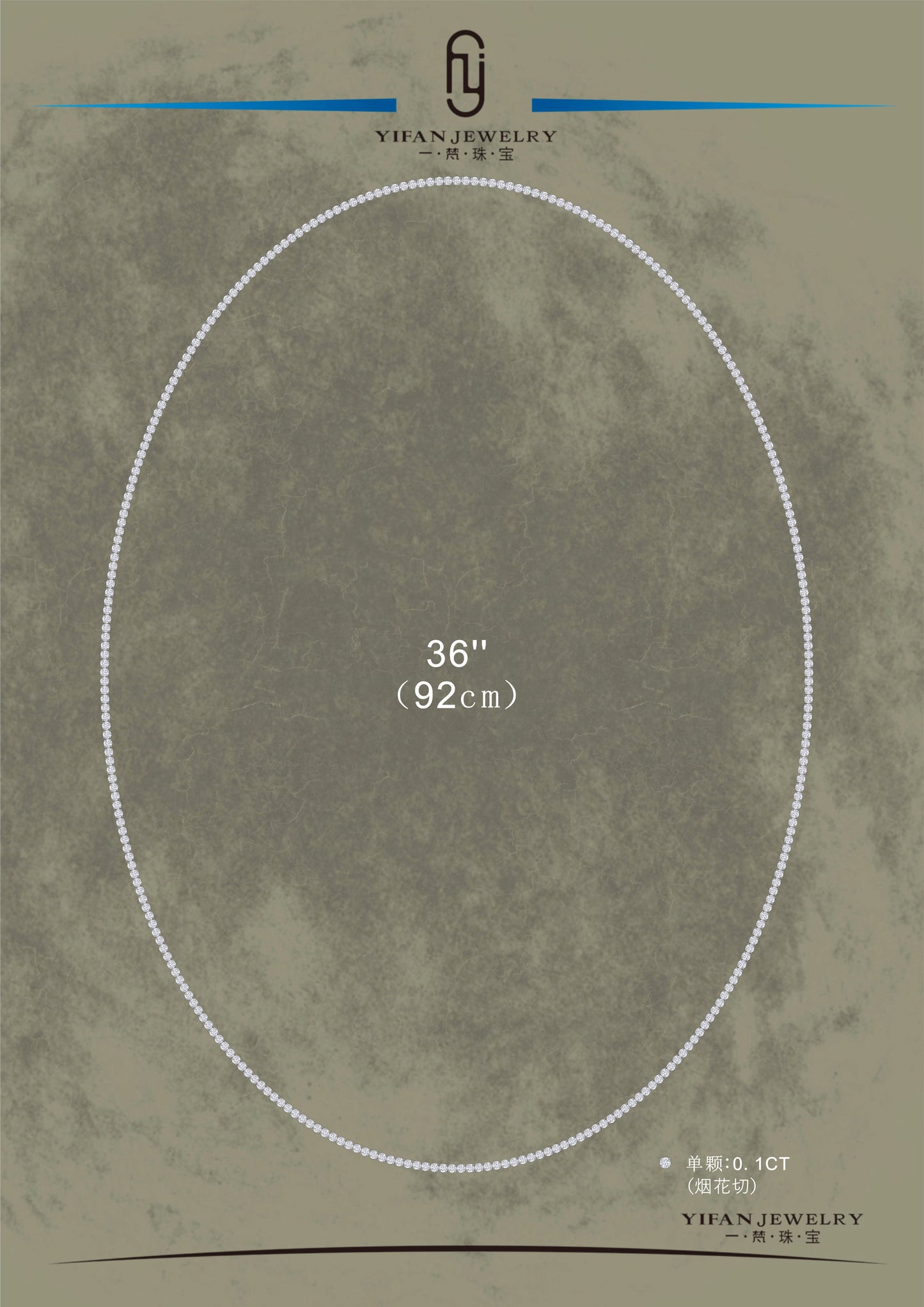 Bespoke customized design: Brilliant-cut white tennis necklace (Solitair 0.1 carat)