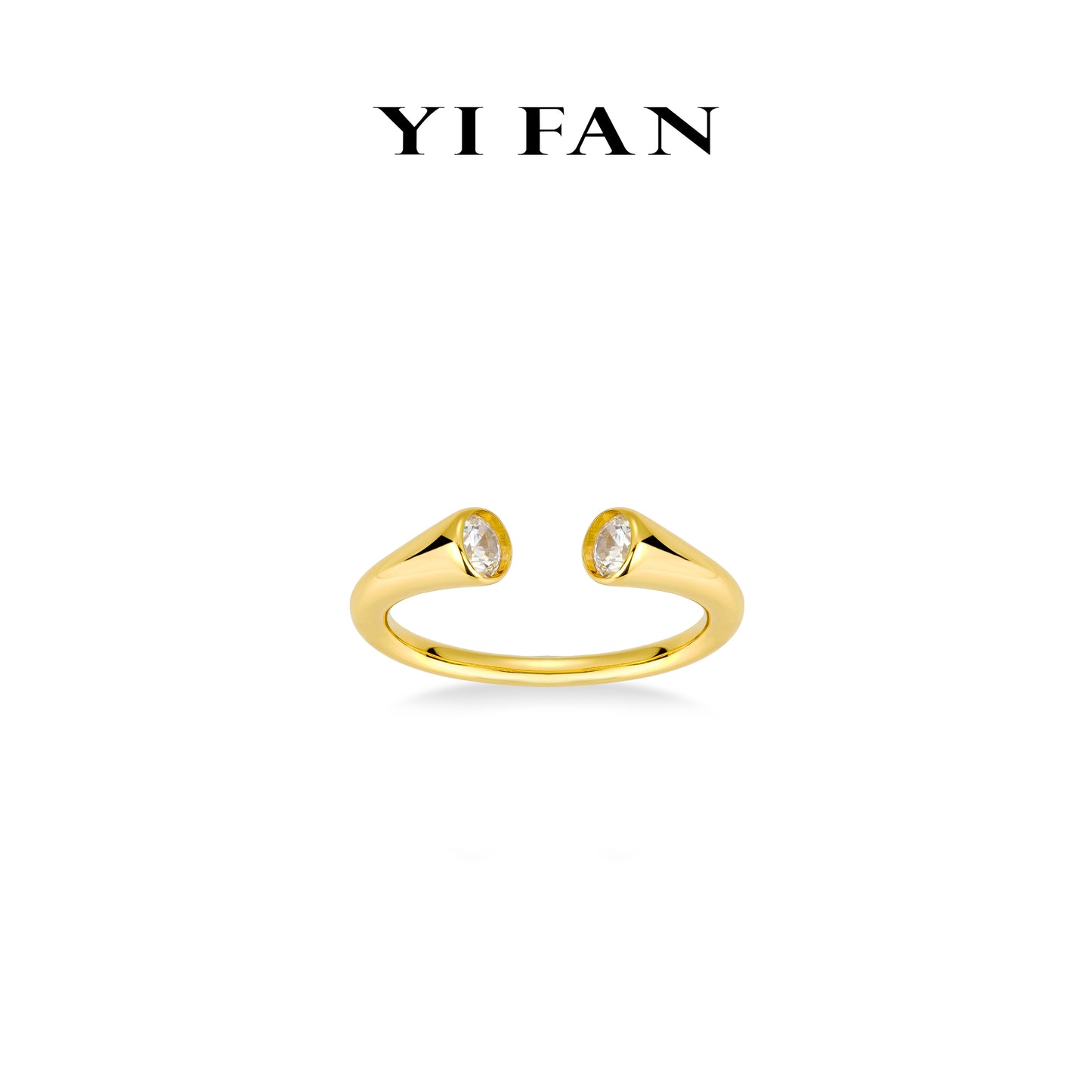 Welfare Exclusive Minimalist collection: Modern "Magic Golden Pipe" unique Open Ring