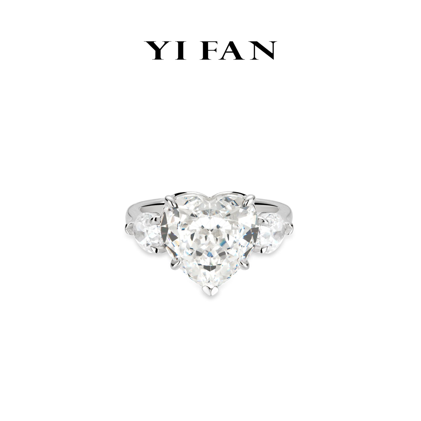 Pre-order Wedding Collection: Modern "Icy Heart of the Arctic" exquisite 3-stones Ring