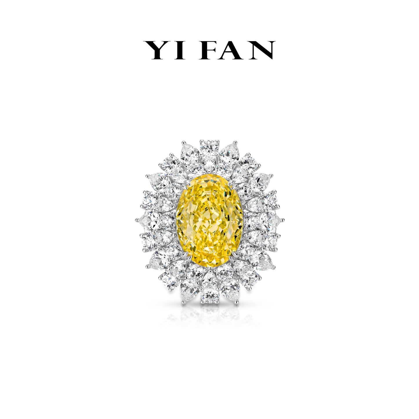 High Jewelry Yellow diamond color collection: Luxury "Floral Radiance Sunlit Daisy Sparkle" detailed Ring