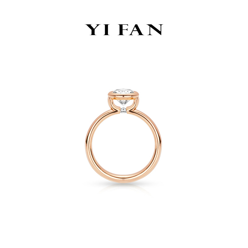 Pure Radiance Collection: Modern Champagne "Brilliant Hourglass asteroid" Engagement/Wedding Ring (1 carat)