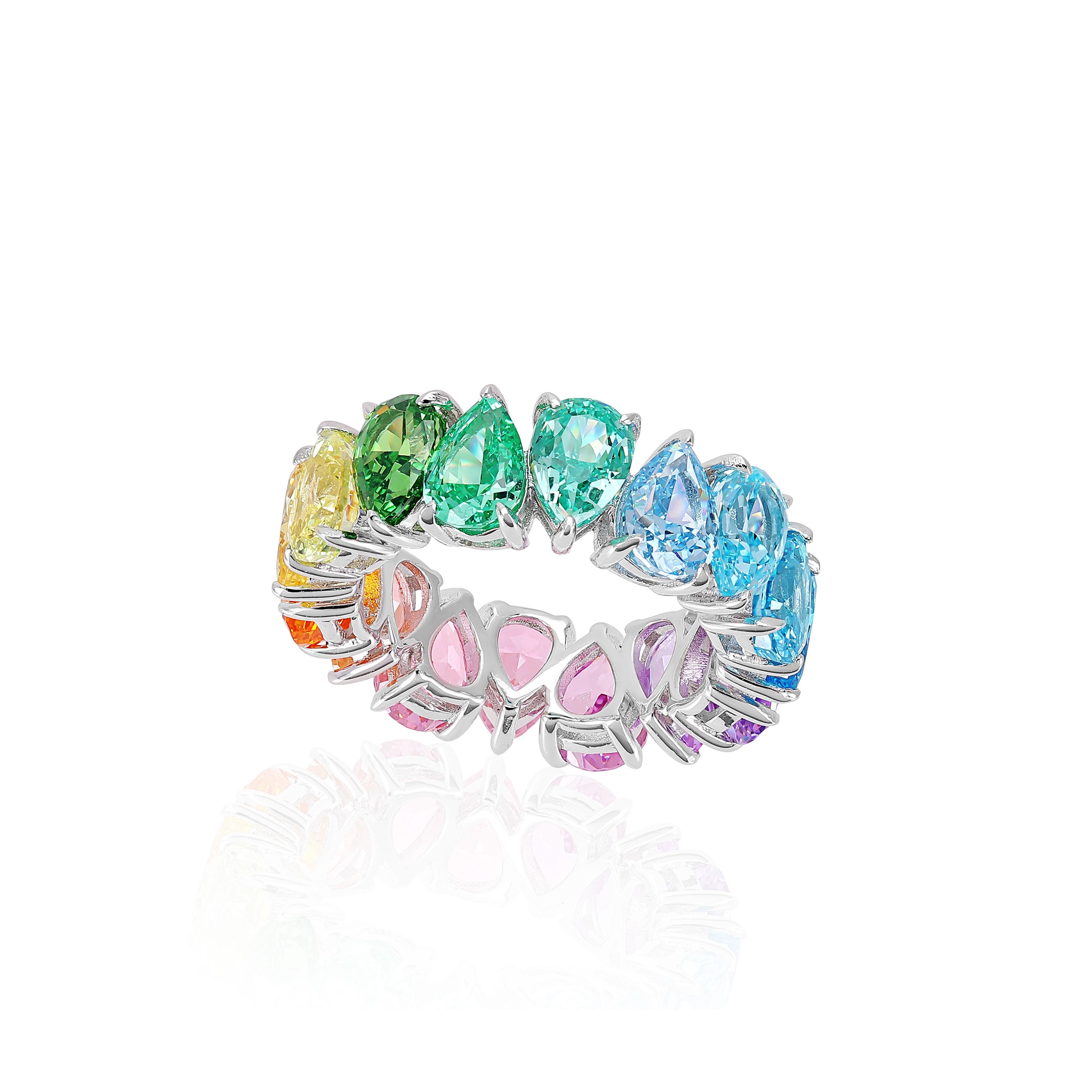 The Rainbow Teardrop eternity ring ELSEVIER JEWELRY