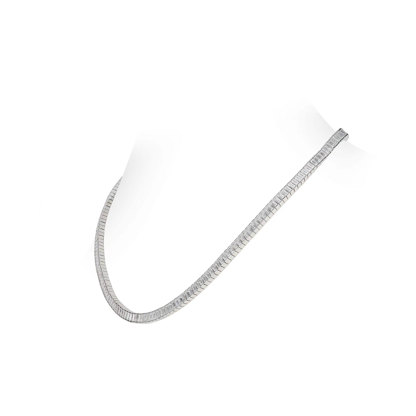 Bespoke customized design: Emerald-cut tennis necklace