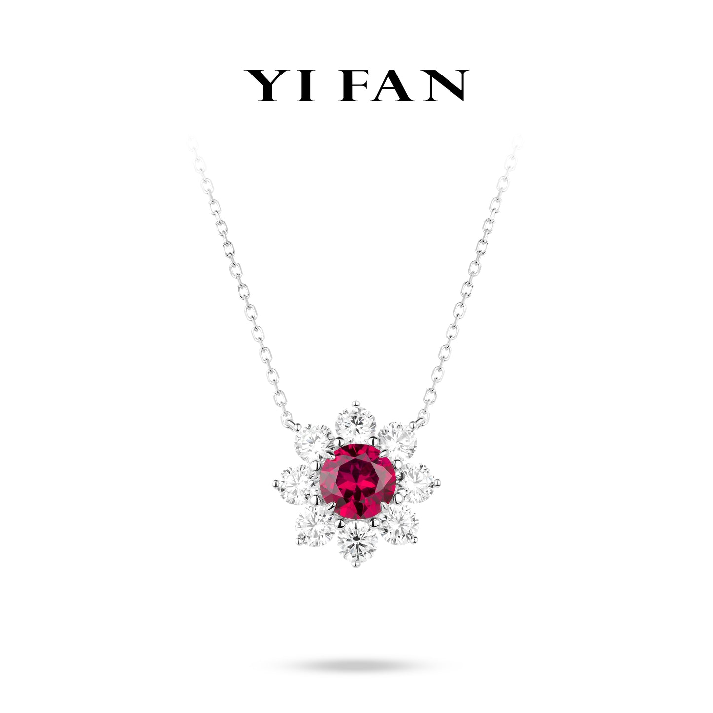 Welfare exclusive for Newyear 2025 Ruby color collection: Modern "Brilliant Sunflower" delicate Necklace