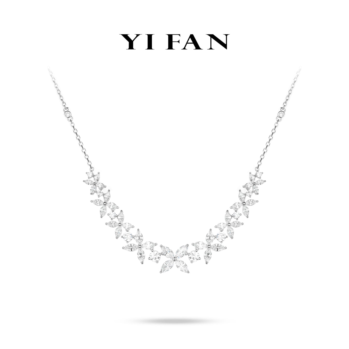 Wedding Collection: Modern "Spring of Hope Gradient Icy Flowers" exquisite Necklace