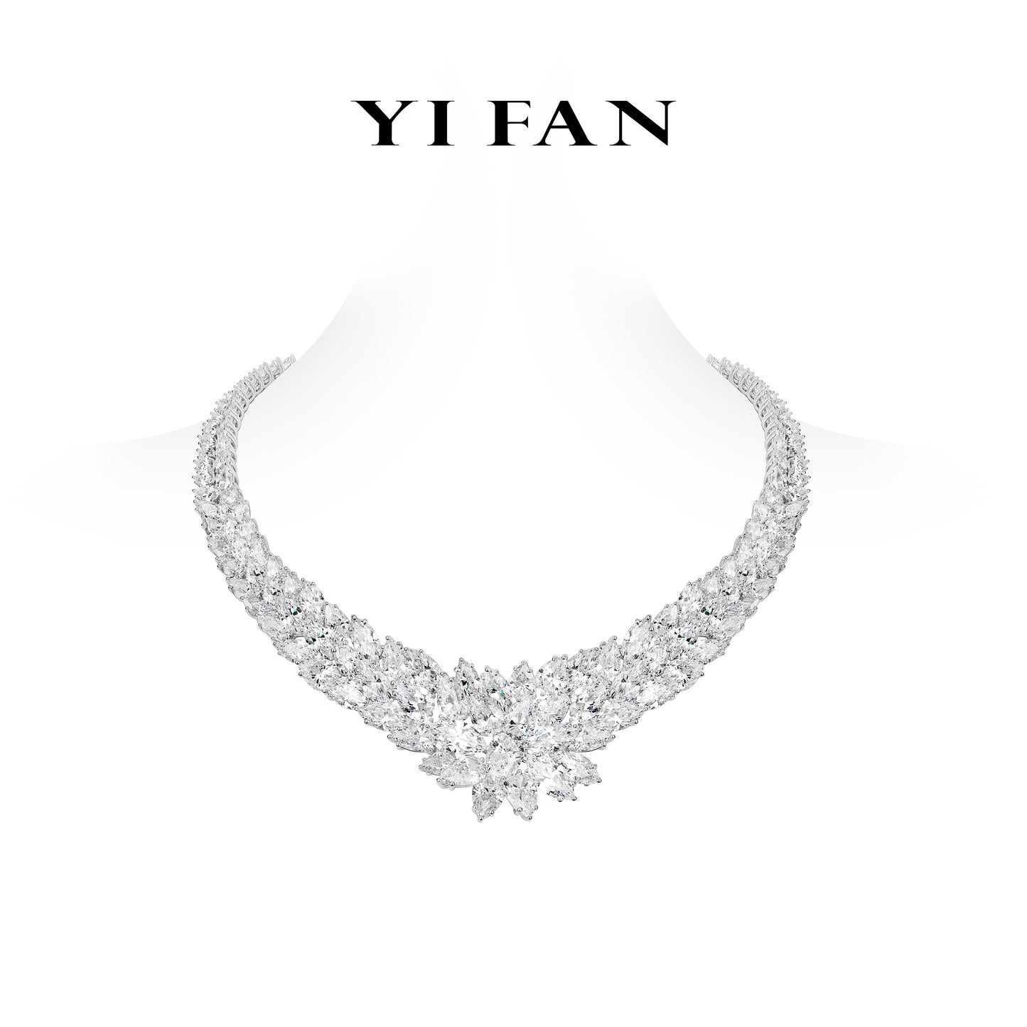 Pre-order High Jewelry Collection: Luxury "Aurora Bloom" detailed Banquet Gala Collar Necklace