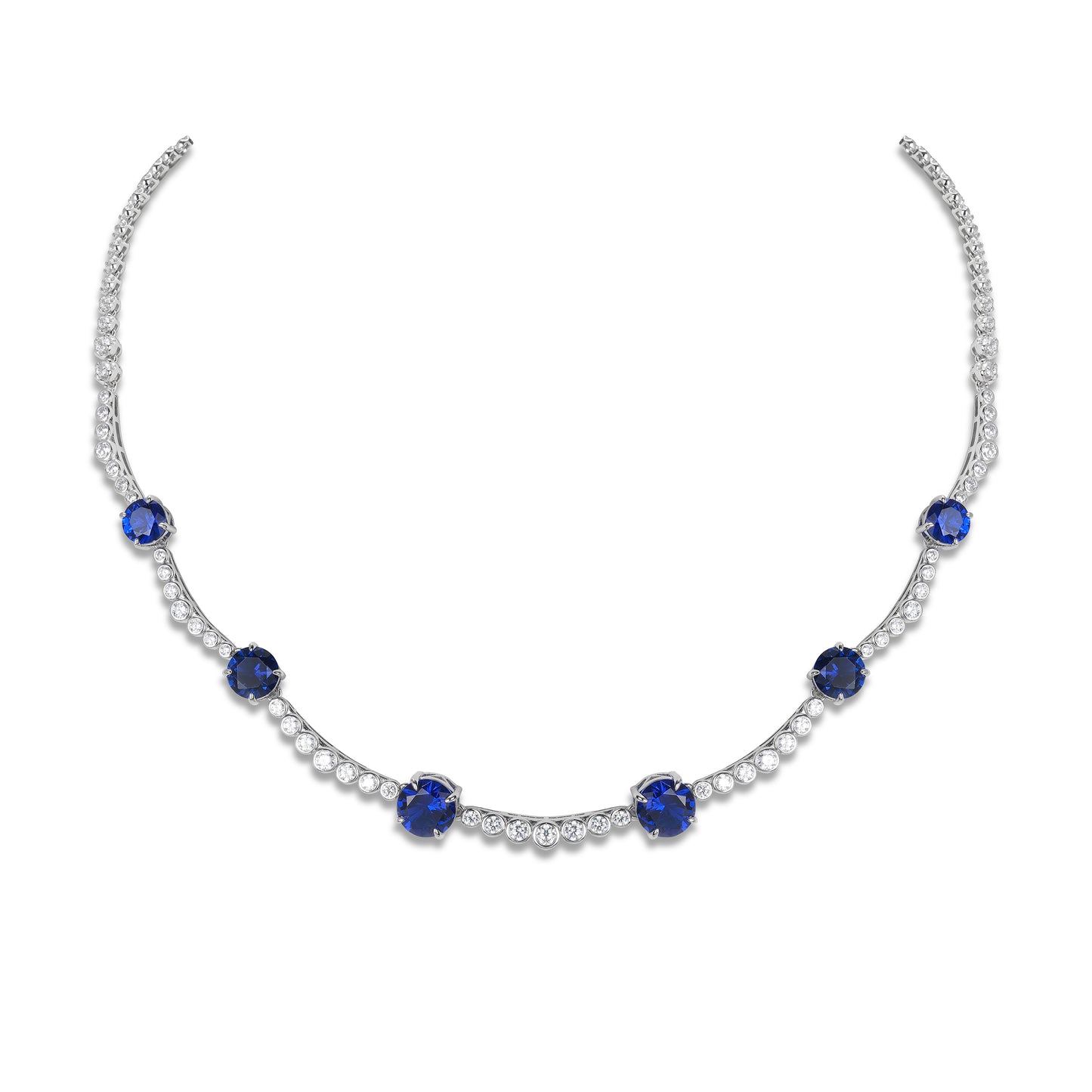 Limited edition:Tanzanite color Tennis Necklace