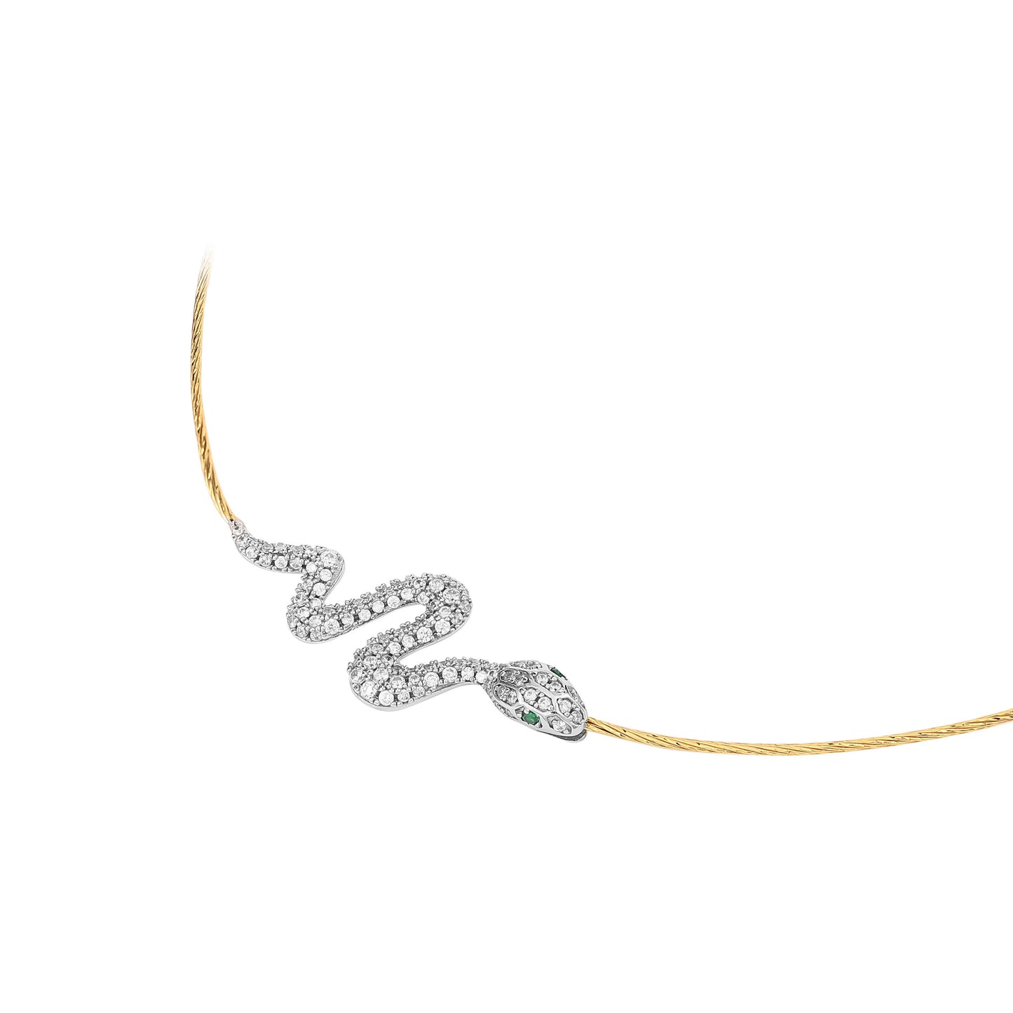 Promotion design:Minimalist Designer piece Double plating Snake necklace