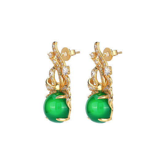 "Treasure legendary luminous pearls" detailed retro Earrings