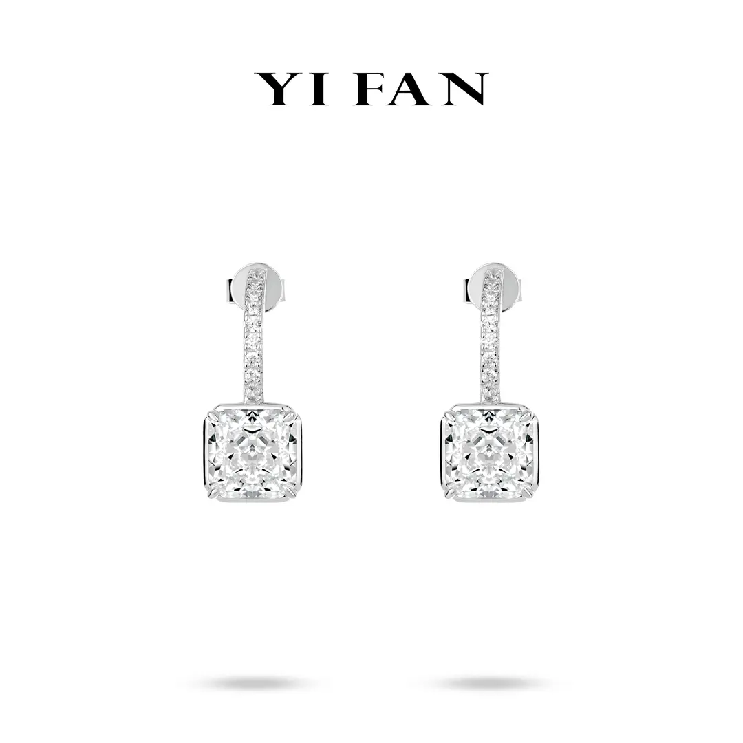Pure Radiance Collection: Timeless "Icy G cubes of Reincarnation" exquisite Earrings