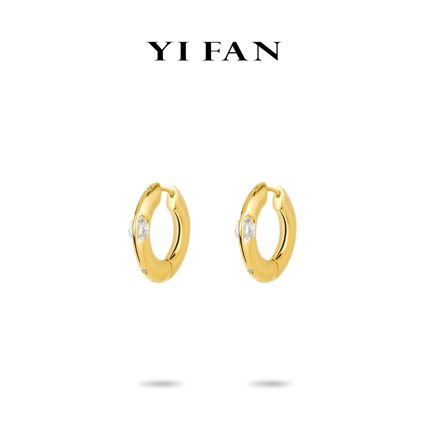 Limited Minimalist collection: Brilliant "Golden Flipped" delicate Hoop Earrings