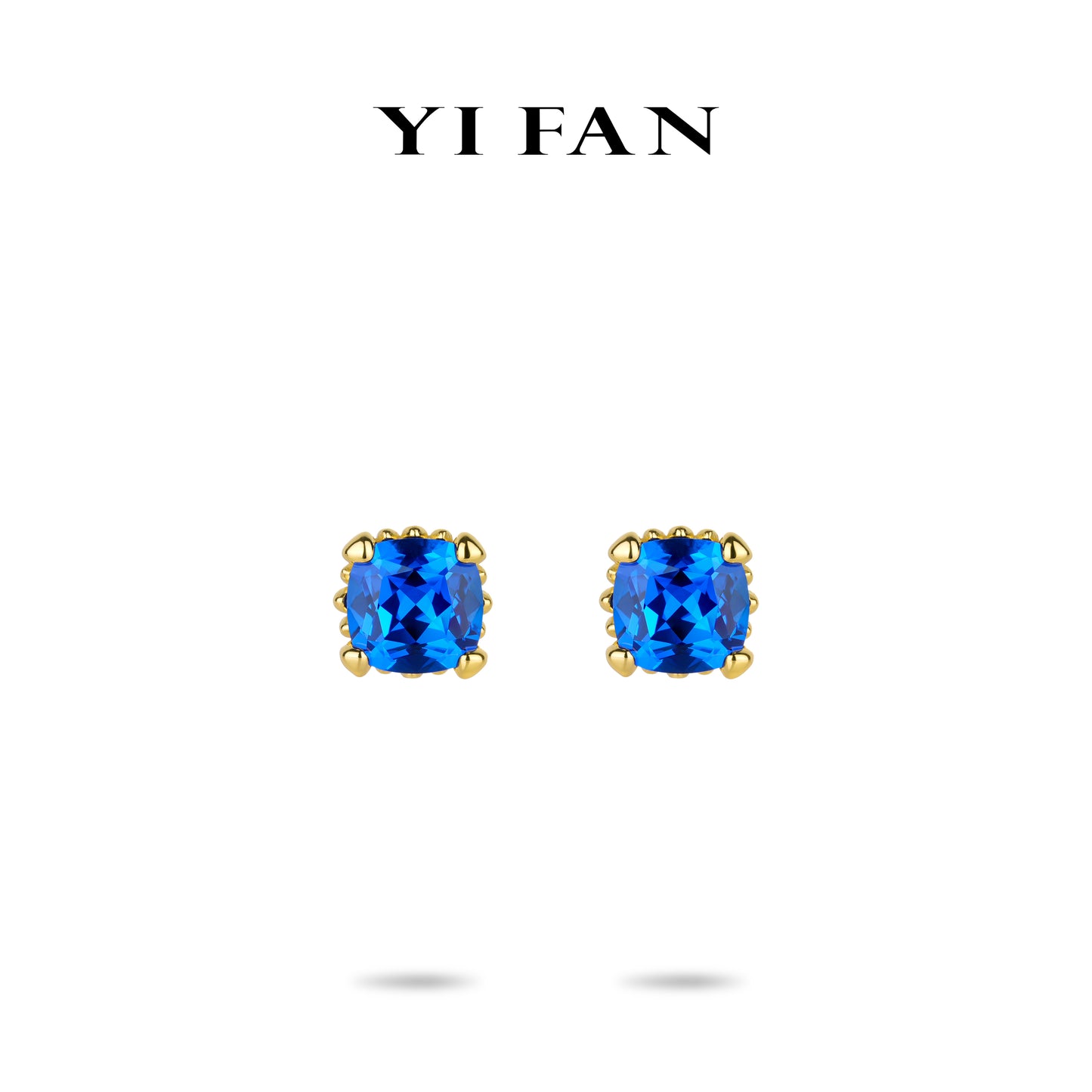 Lab Grown Spinel "Blue Goblin" collection: Luxury "Enchanting Supernova" exquisited Ear Studs (Unisex)