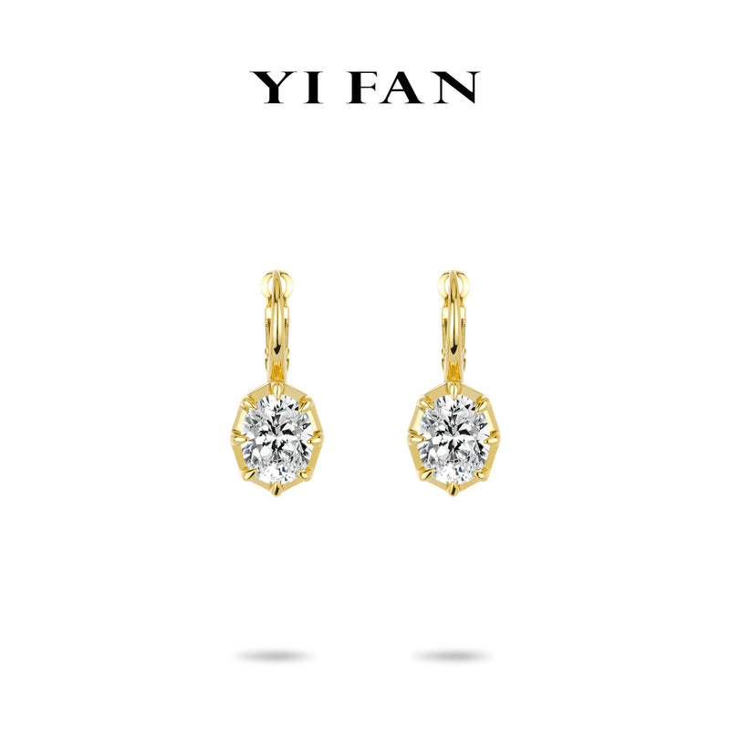 Ethereal Sparkle Collection: Glamorous "Golden Embrace Icy Sparkle" exquisite Dangle Earrings