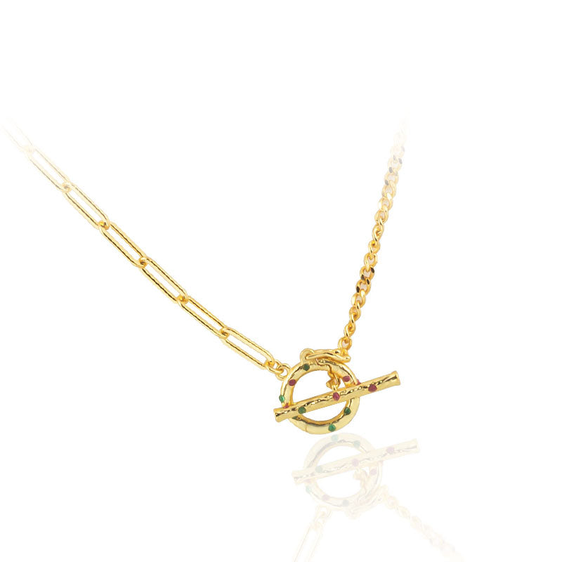 18K Yellow Gold plating interlocking versatile chain