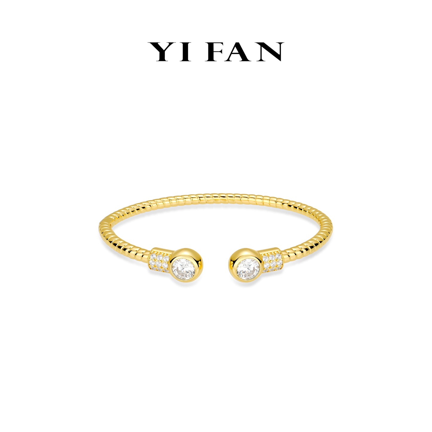 Golden time collection: Modern "Dazzling Bubbles" unique open Bangle/Bracelet