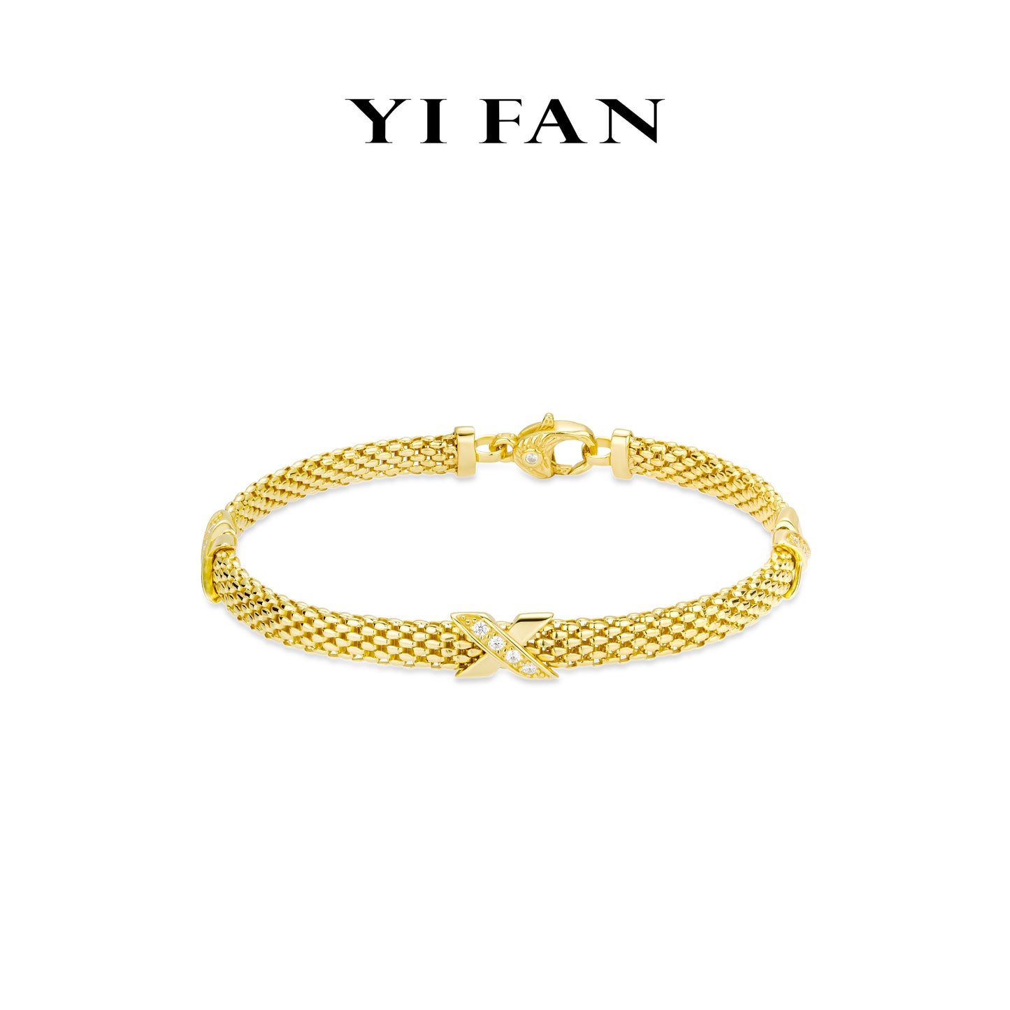 Geometric Luxe Collection: Modern “Golden Weave Sparkle X” detailed Bracelet (Unisex)