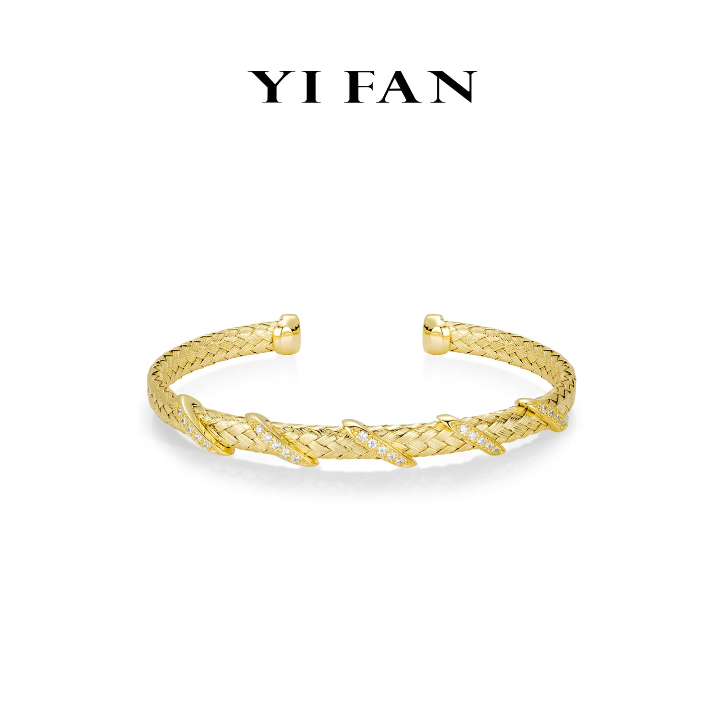 Geometric Luxe Collection: Modern “Golden Lattice Sparkle” detailed open Bracelet/Bangle