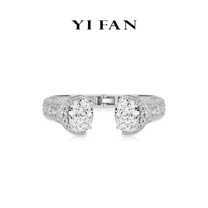 Pre-order High Jewelry collection: Luxury “Dual - Light Radiant Splendor” High-End Open Cuff