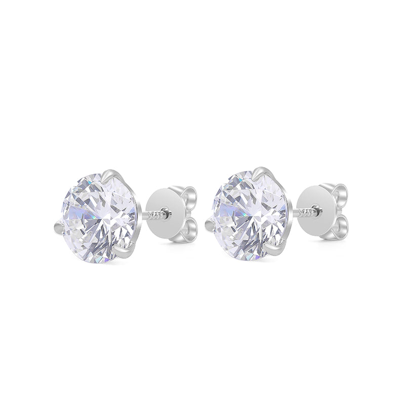 Promotional design:Blue and white, fashionable and minimalist, dual wearing ear studs with eco-friendly artificial diamond jacket