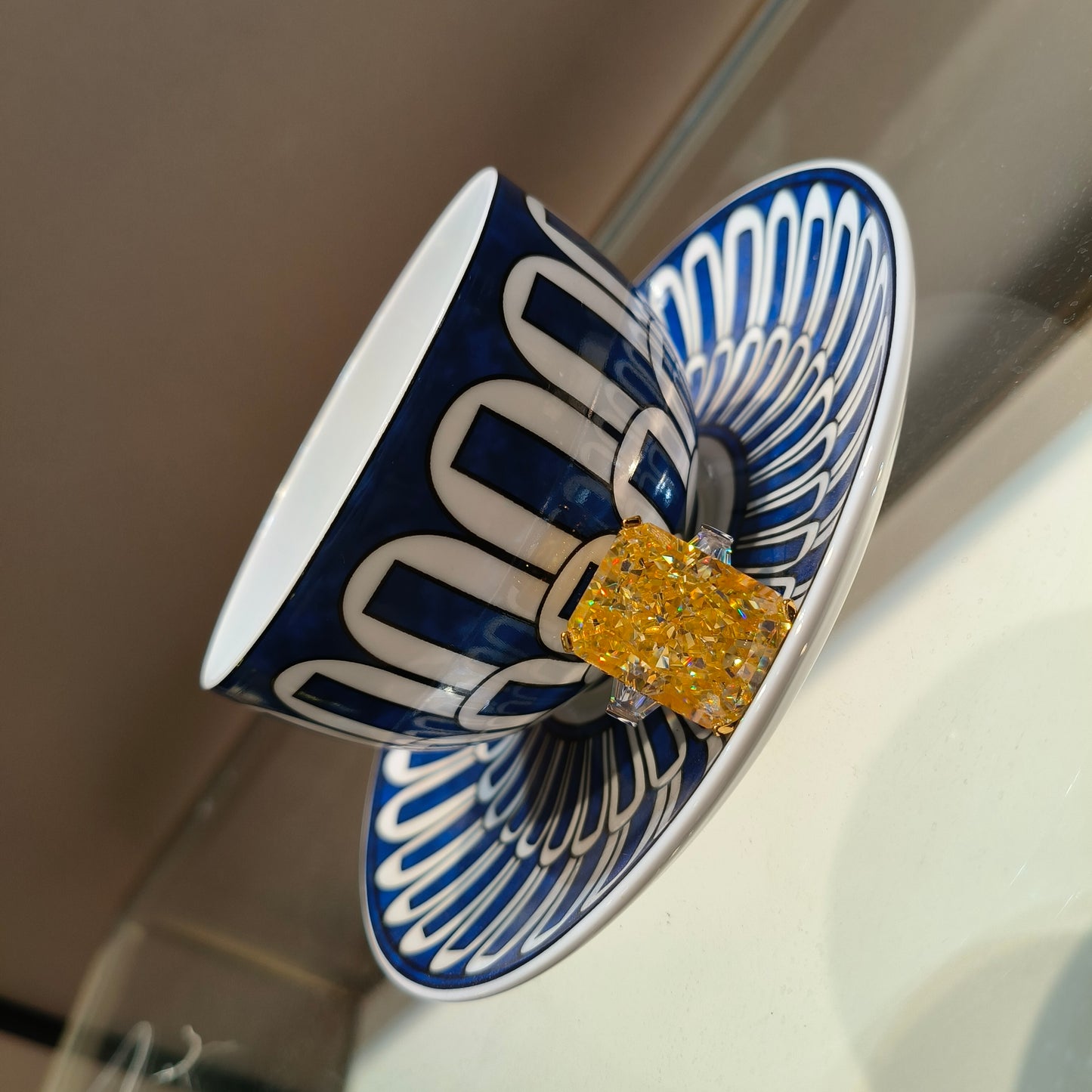 Bespoke customized design: Icy-cut fancy yellow diamond color ring (Solitair 70 carat)