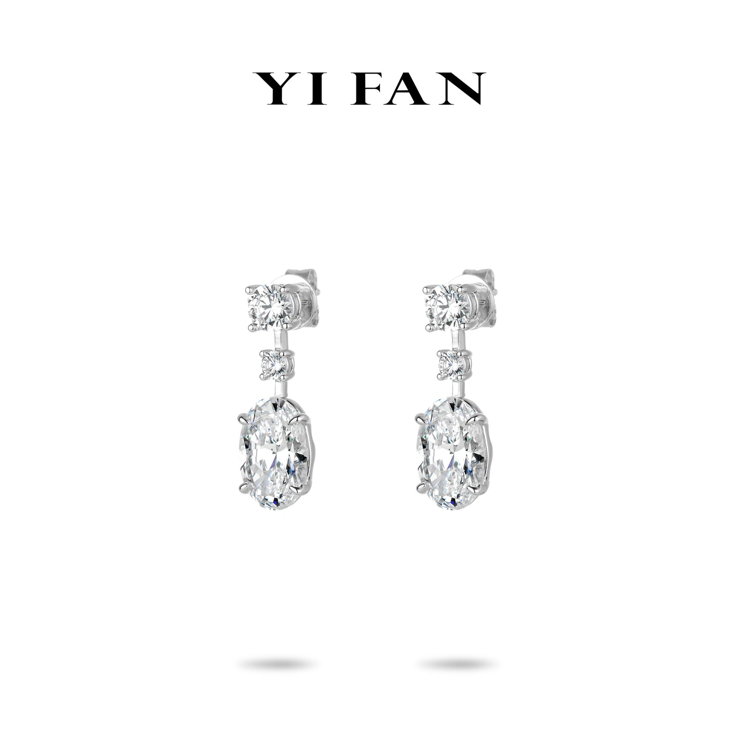 Ethereal Sparkle Collection: Glamorous "Brilliant Embrace Icy Oval Sparkle" exquisite Dangle Earrings