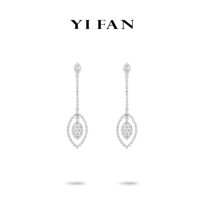 Ethereal Sparkle Collection: Modern "Astral Teardrop Cascade” exquisite Dangle Earrings