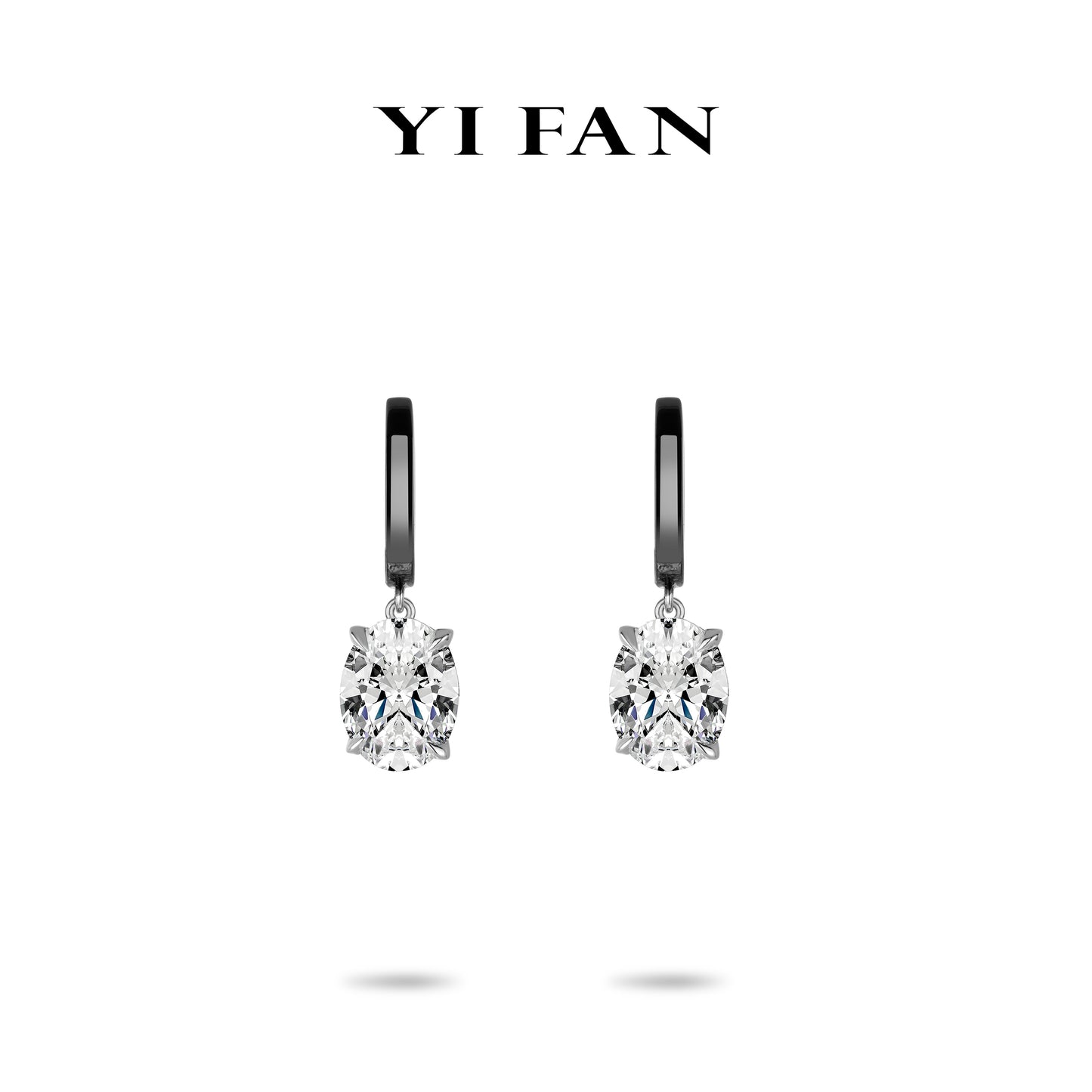 Pre-order Black and White Luminary Collection: Modern "Black gold Ovallight Drop" delicate Hoop Earrings