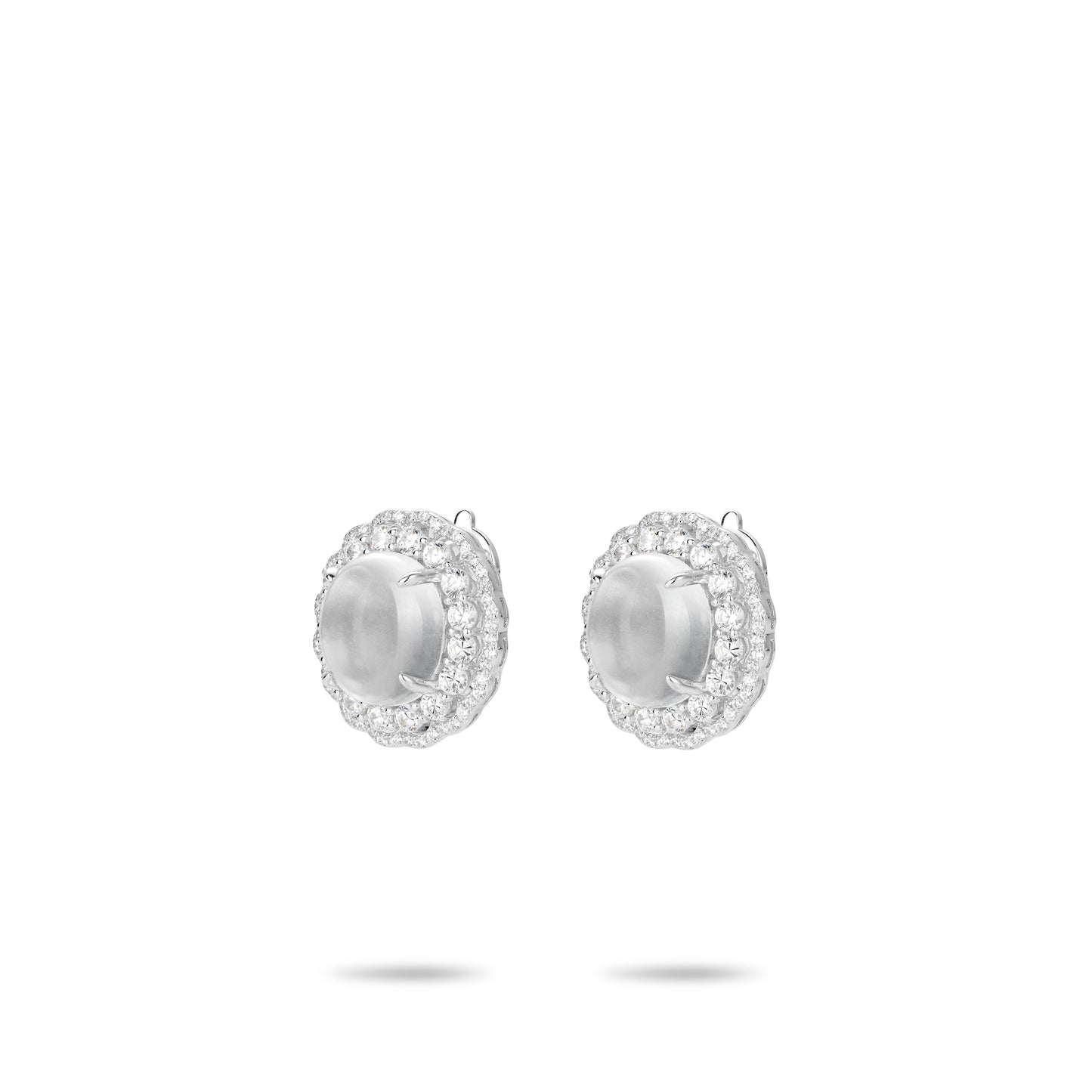 Welfare Exclusive: Modern Icy jade "Pigeon Egg Rock" Ear studs