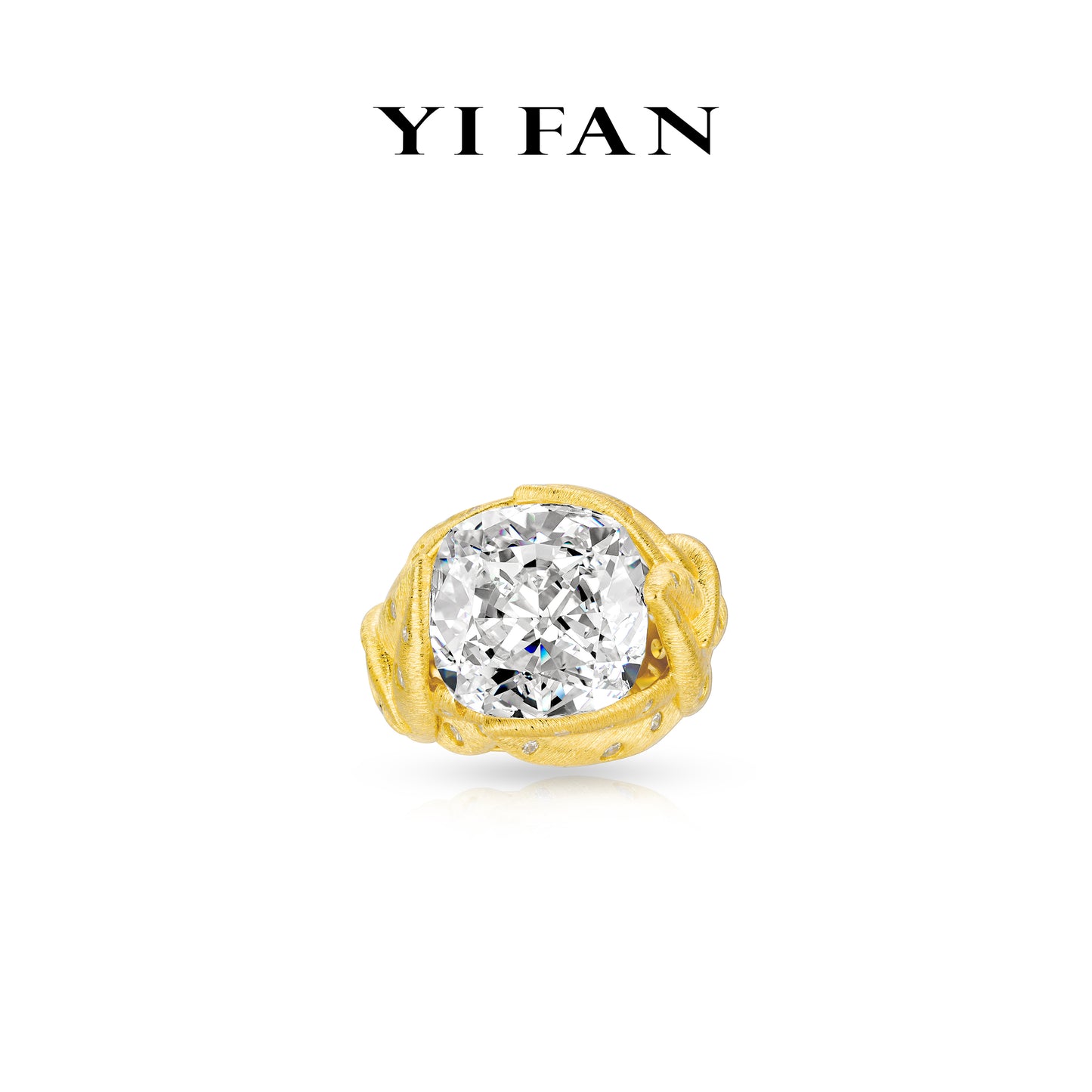 Limited High Jewelry collection: Luxury Brushed "Dazzling Angel's Golden Feather" High-End Couture Ring