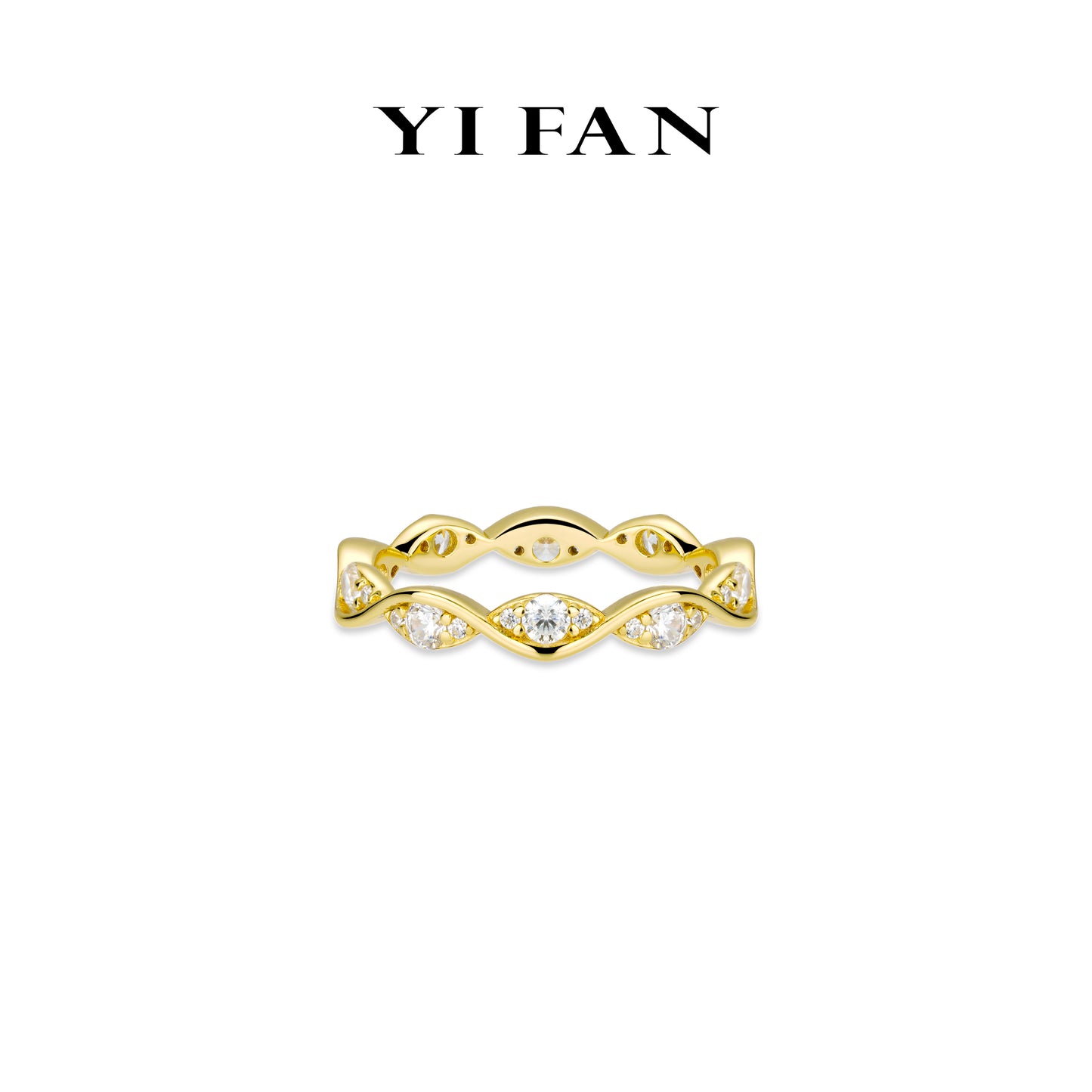 Christmas 2024 collection: Modern "Golden Christmas leaves" exquisite eternity Ring