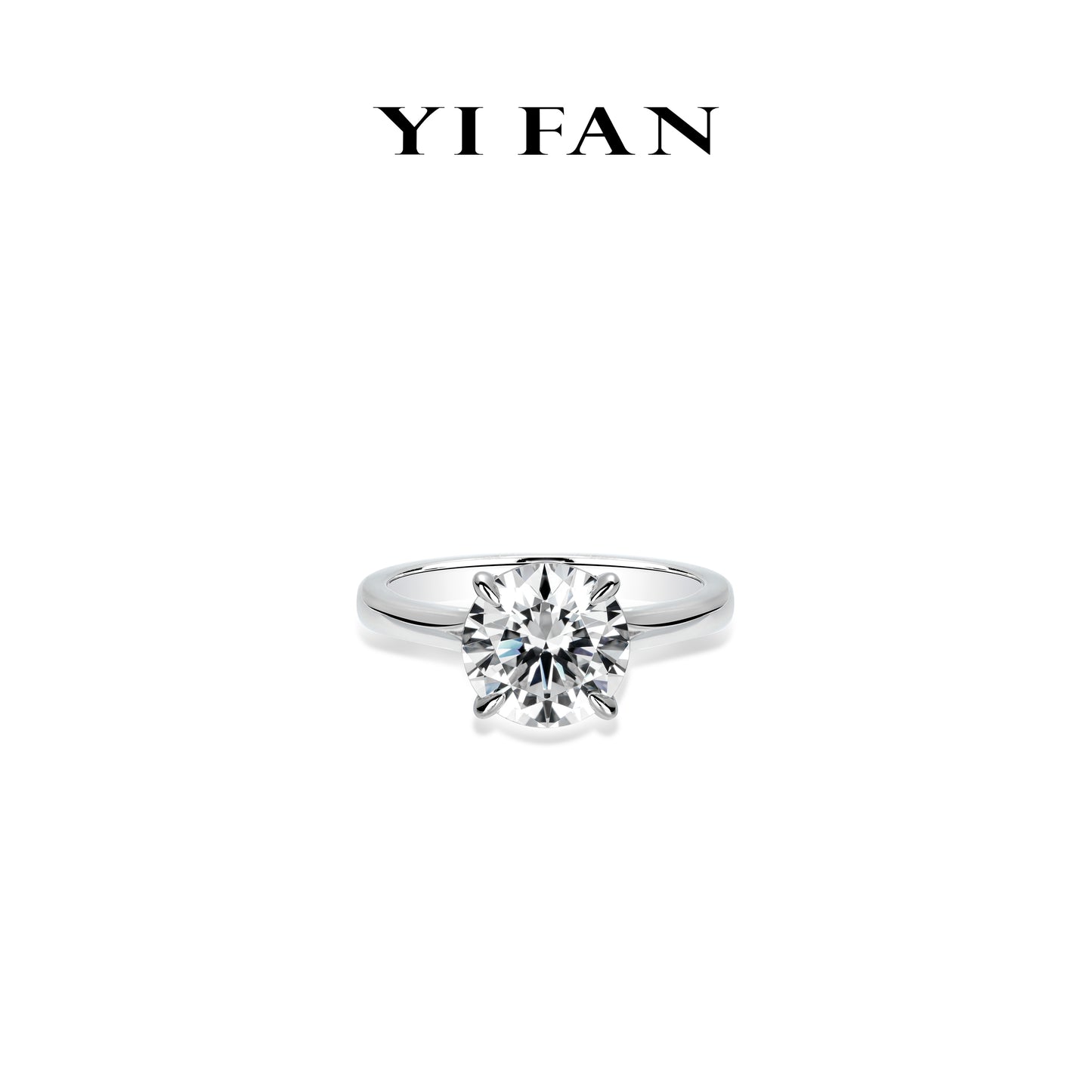 Pure Radiance Collection: Modern "Brilliant 4 prong Y-side" exquisite Ring (Solitair 3 carat)