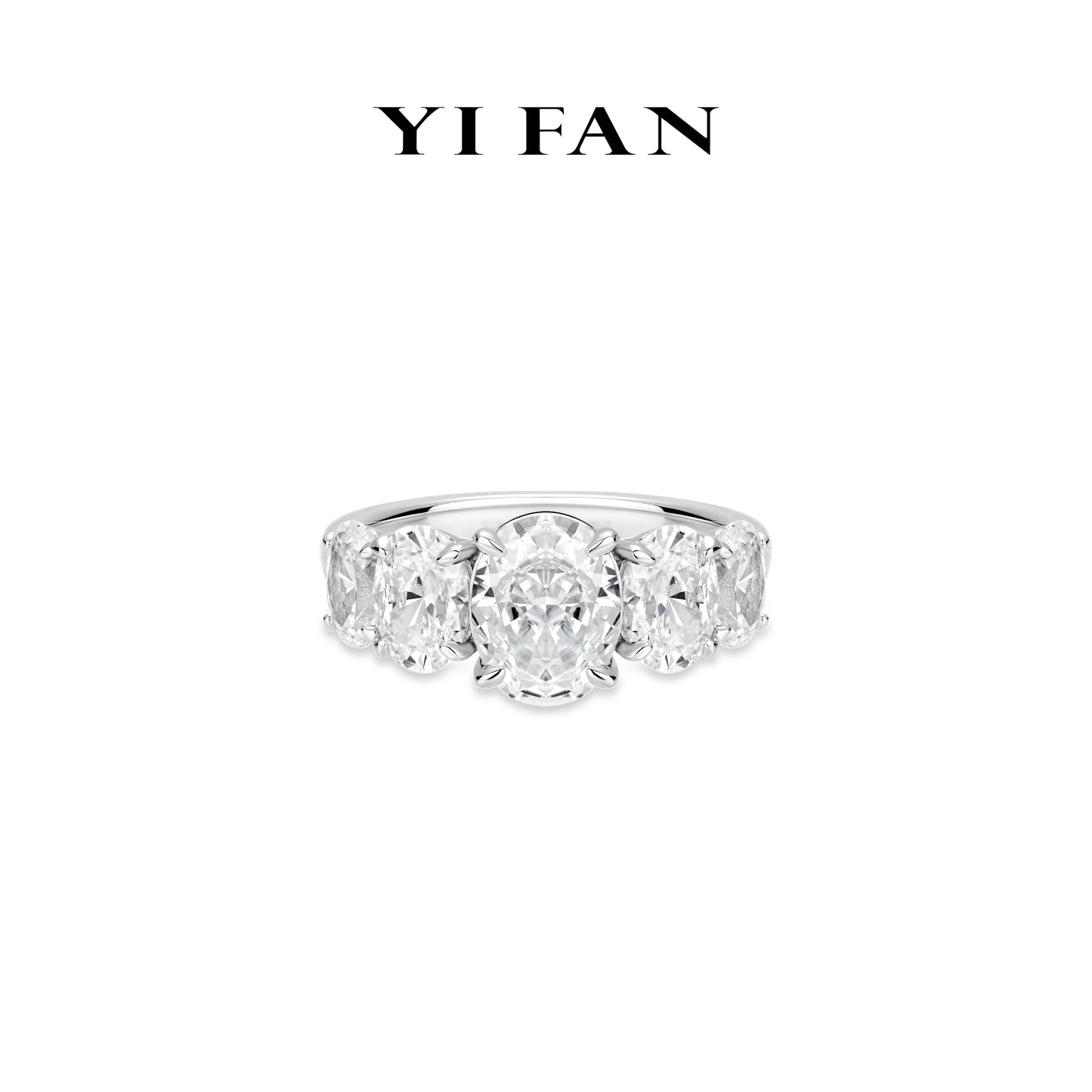 Ethereal Sparkle Collection: Glamorous "Radiant 5 Icy Oval Sparkle" exquisite Ring