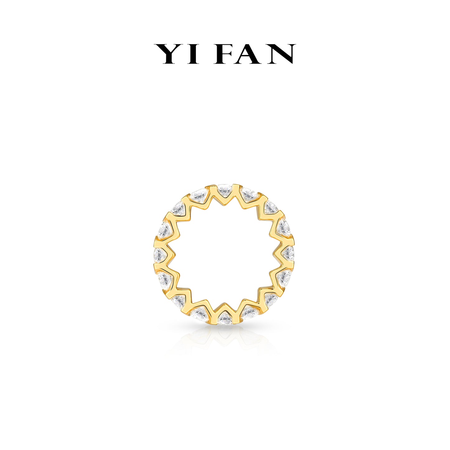 Gilded Sparkle Collection: Modern "Geometric Golden Glimmer" exquisite Eternity Ring Band