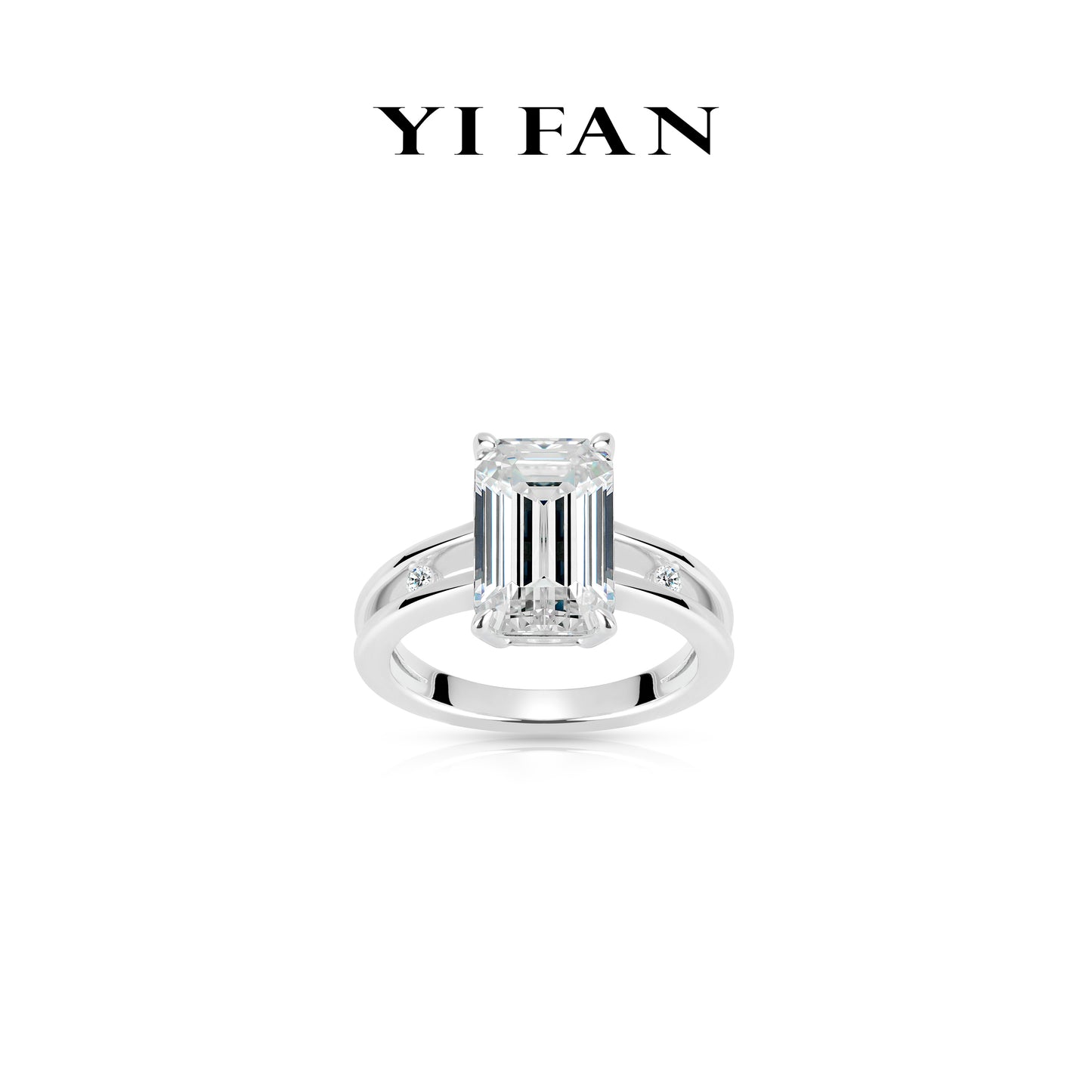 Ethereal Radiance Collection: Modern "Celestial Beam Emerald-Cut ” exquisite Ring (Unisex)