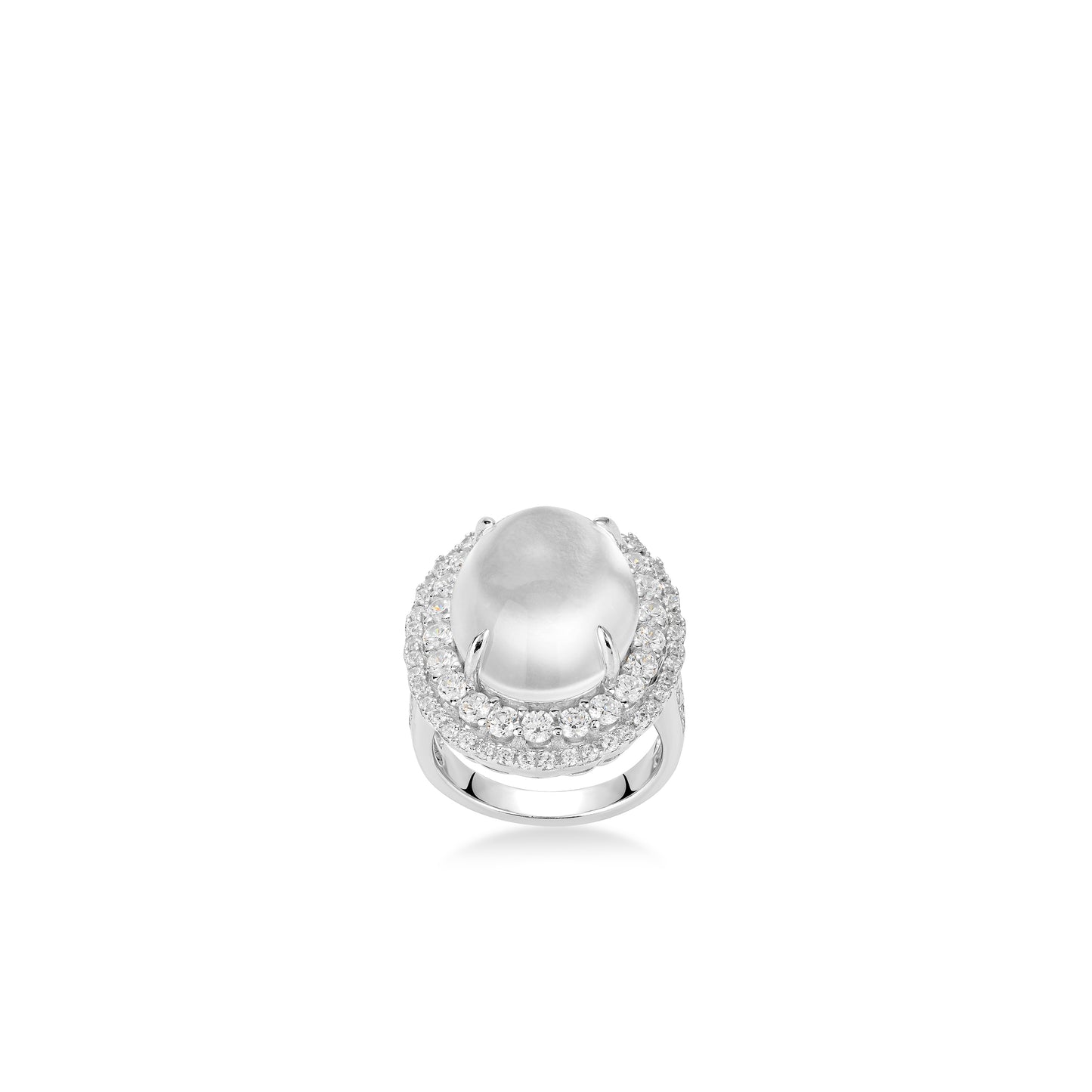 Welfare Exclusive: Modern Icy jade "Pigeon Egg Rock" Ring