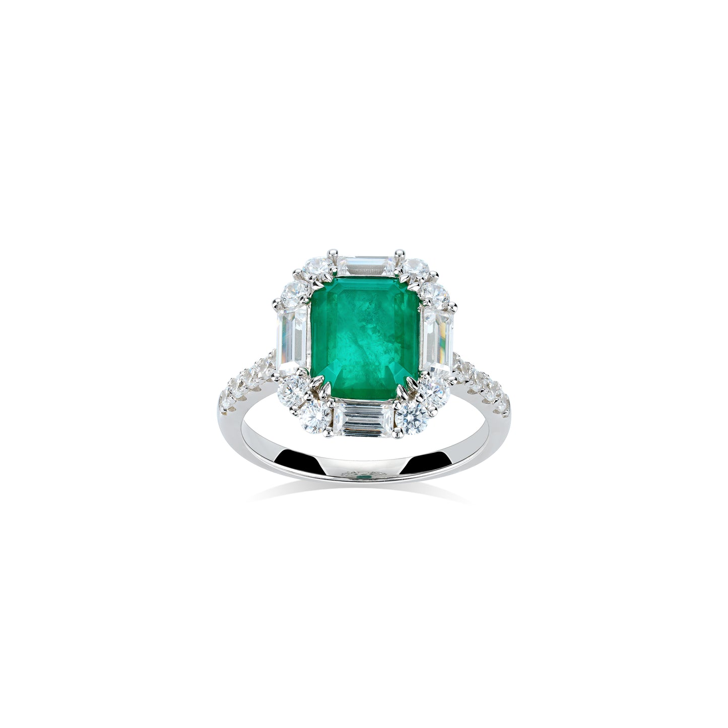Synthetic Emerald collection: Classic 8 prong Ring