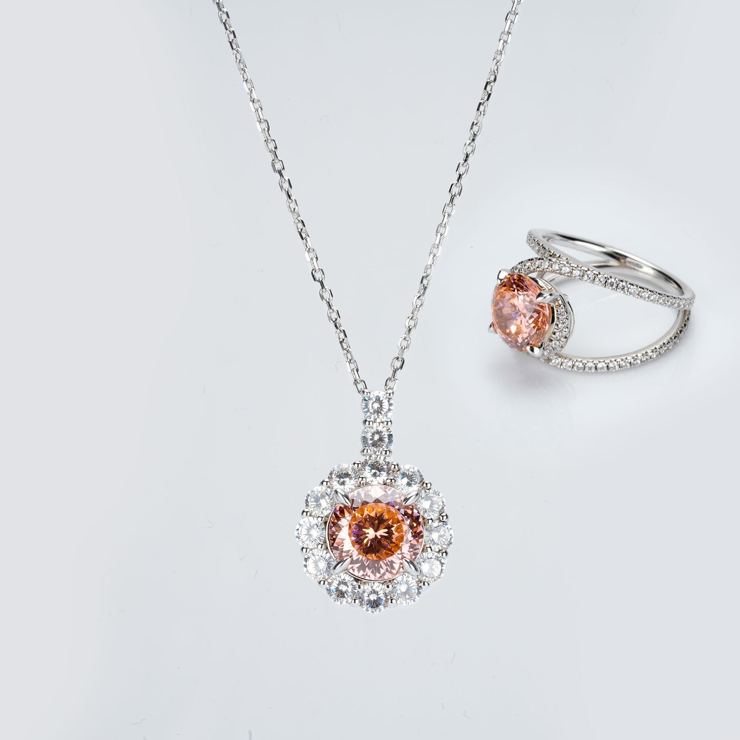Christmas Promotion:Fanta padparadscha color Jewellery set