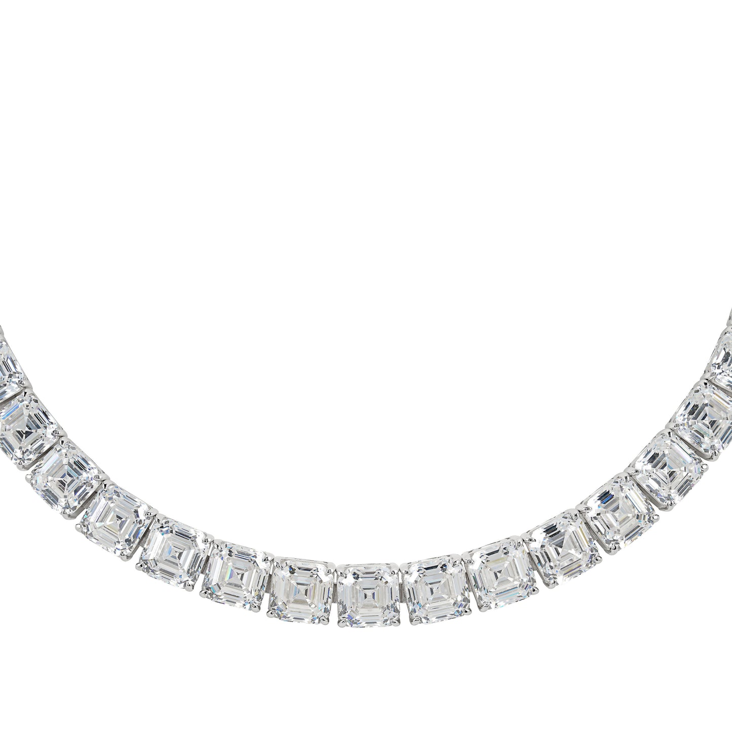 Bespoke customized design: Asscher-cut tennis necklace (262.3 carat)