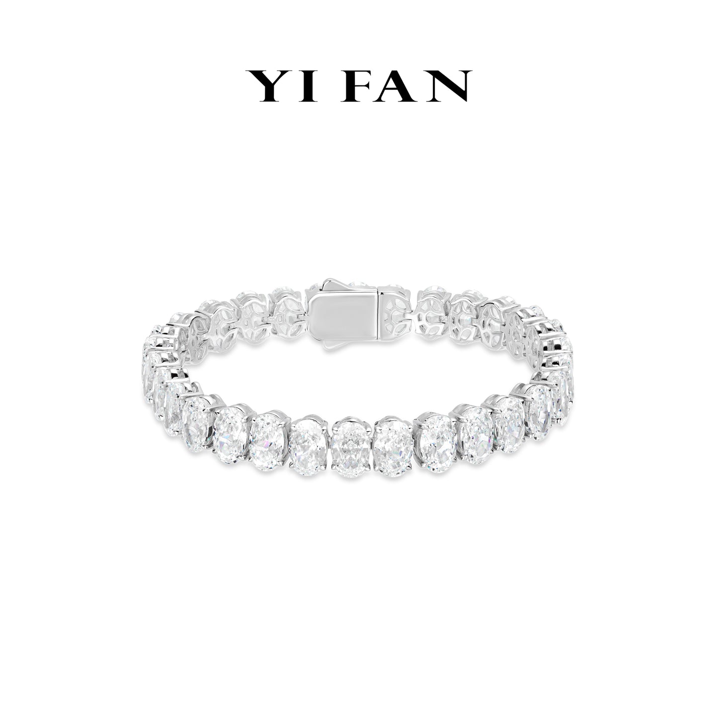 Welfare Exclusive Ethereal Sparkle Collection: Timeless "Radiant Icy Ovals Sparkle" detailed Tennis Bracelet (Unisex)