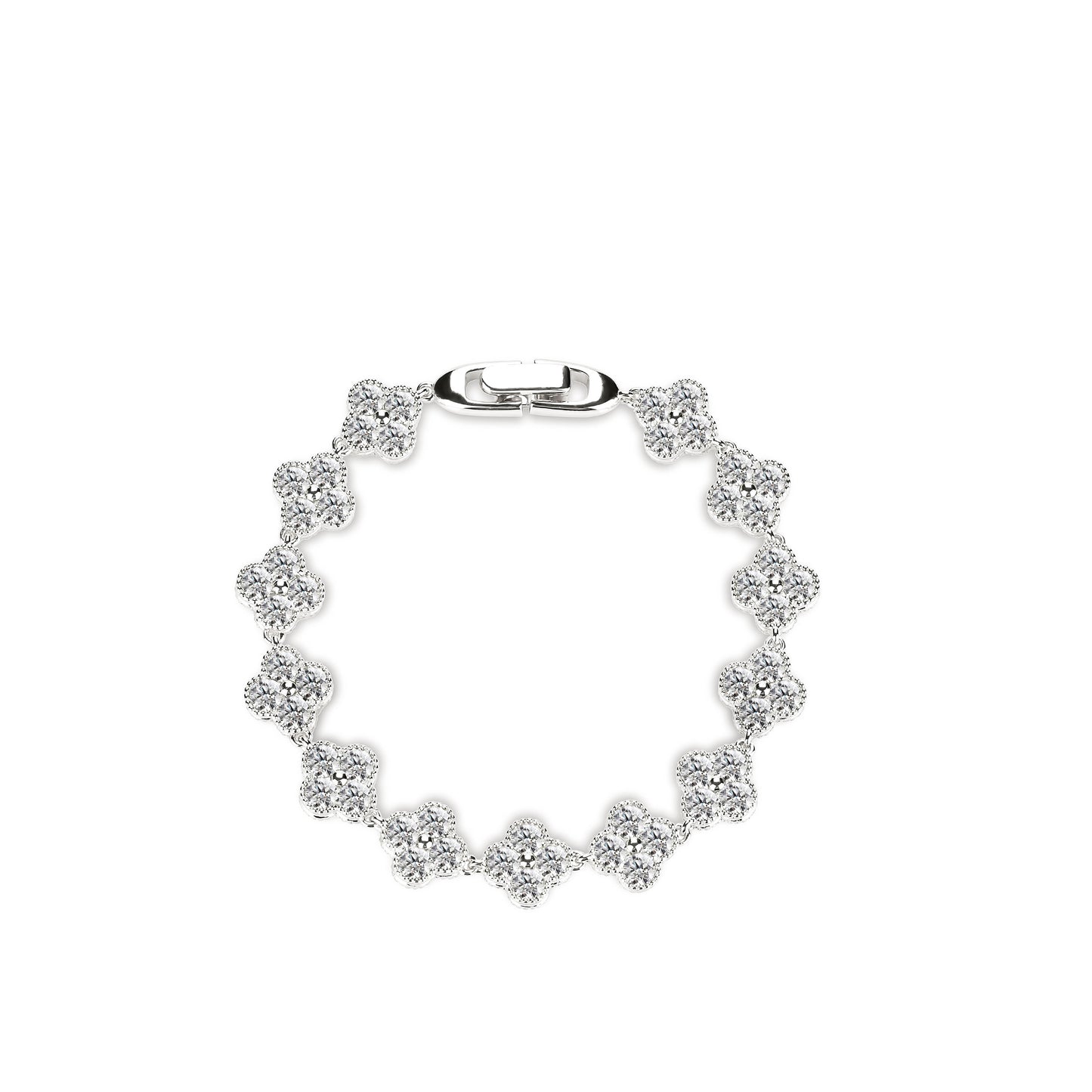 Promotion Tennis Bracelet:Glittering Lucky 4 leaf clover