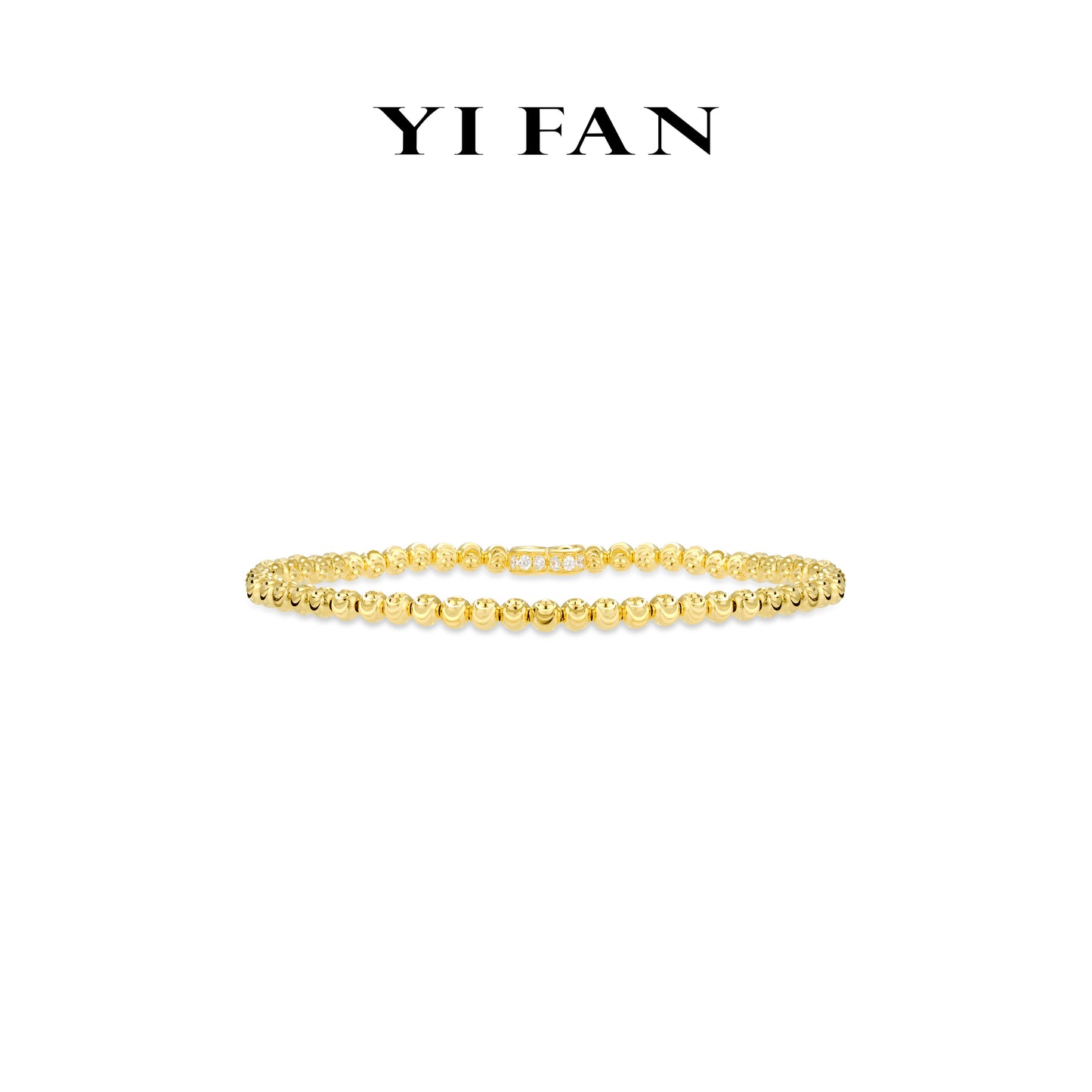 Minimalist collection: Modern "Elastic Golden engraved Beads" unique CNC Bracelet (Special lock)