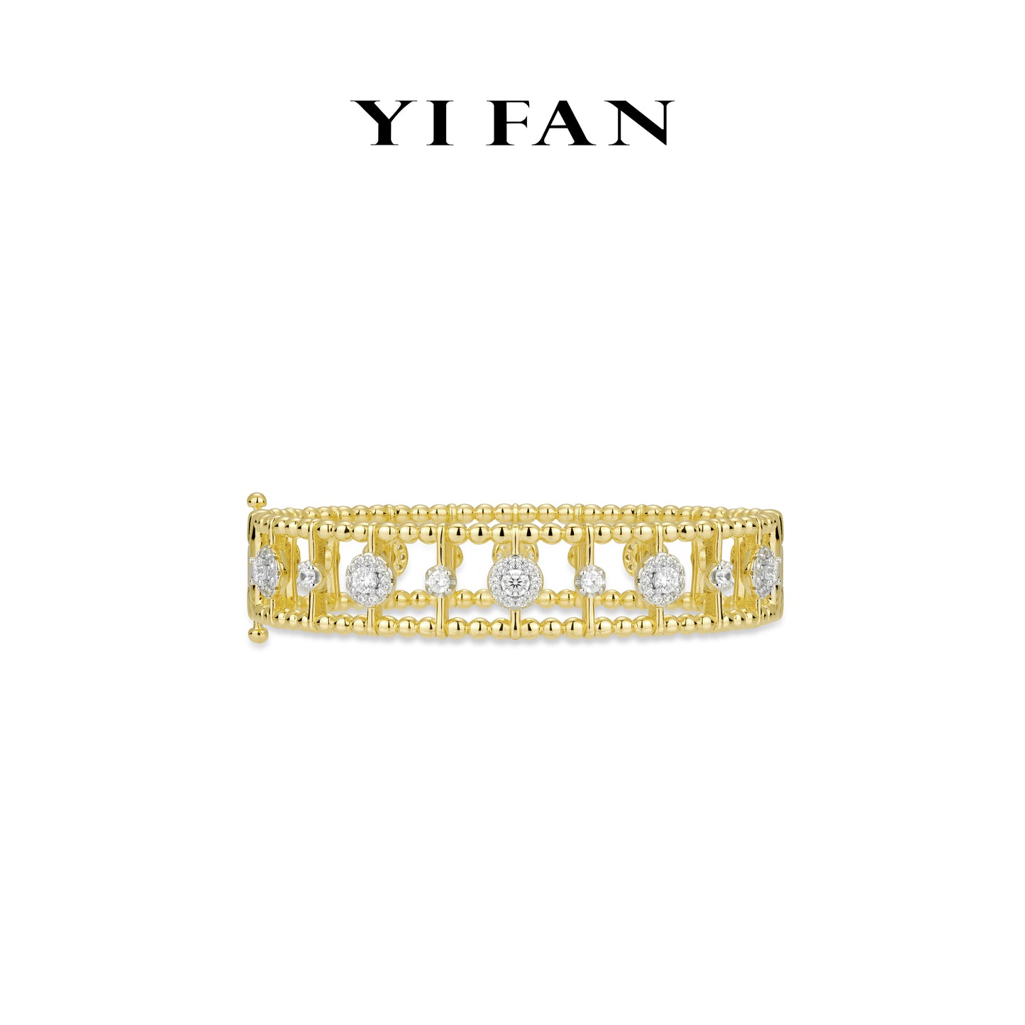 Golden time collection: Modern "The Rhythm of the Golden Planets" unique wide Bangle/Bracelet