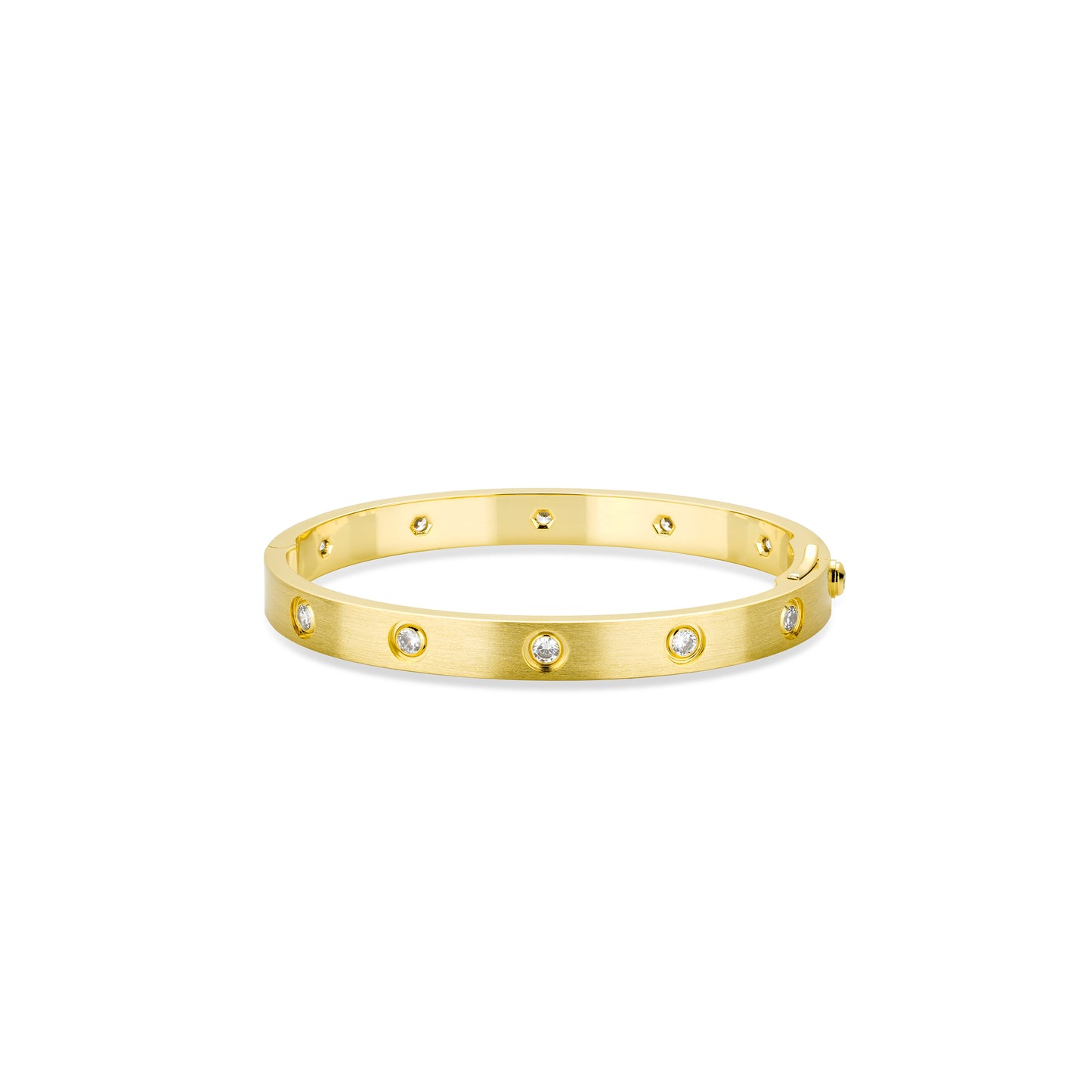 Golden time collection: Modern Brushed "Bright 12 Stars Love" CNC Bracelet/Bangle (Unisex)