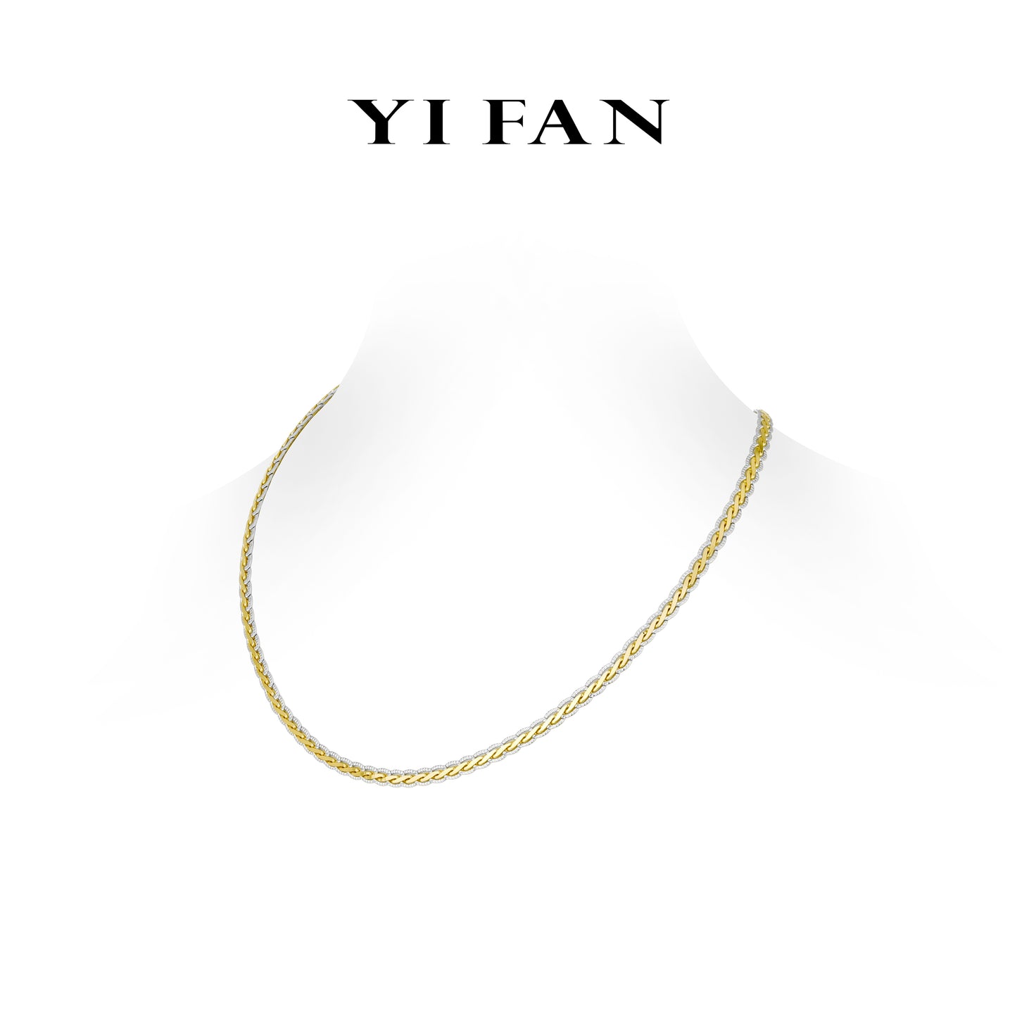 Limited Geometric Luxe Collection: Modern Weave “Golden Twist Elegance” detailed Necklace (Unisex)