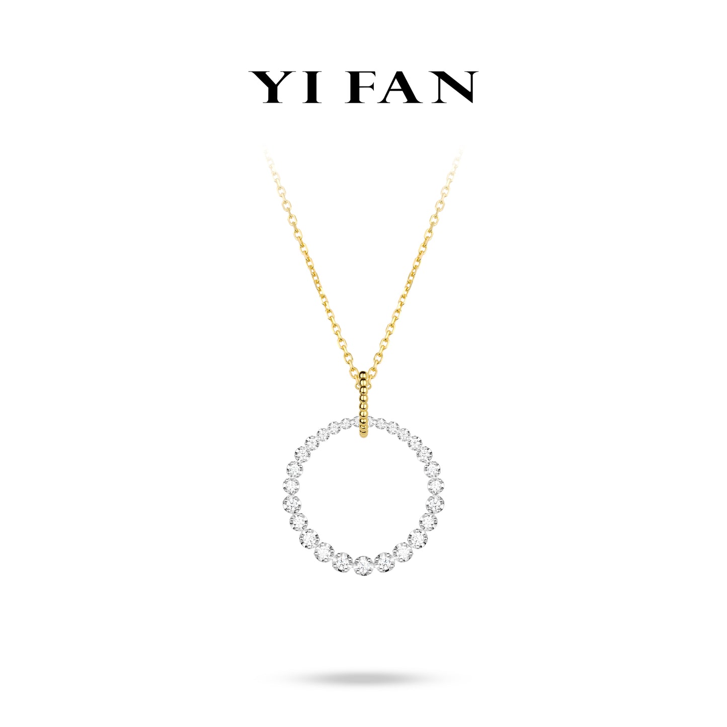 Wedding collection: Modern "Gradient Stars" detailed Golden Hoop Necklace (Big size)