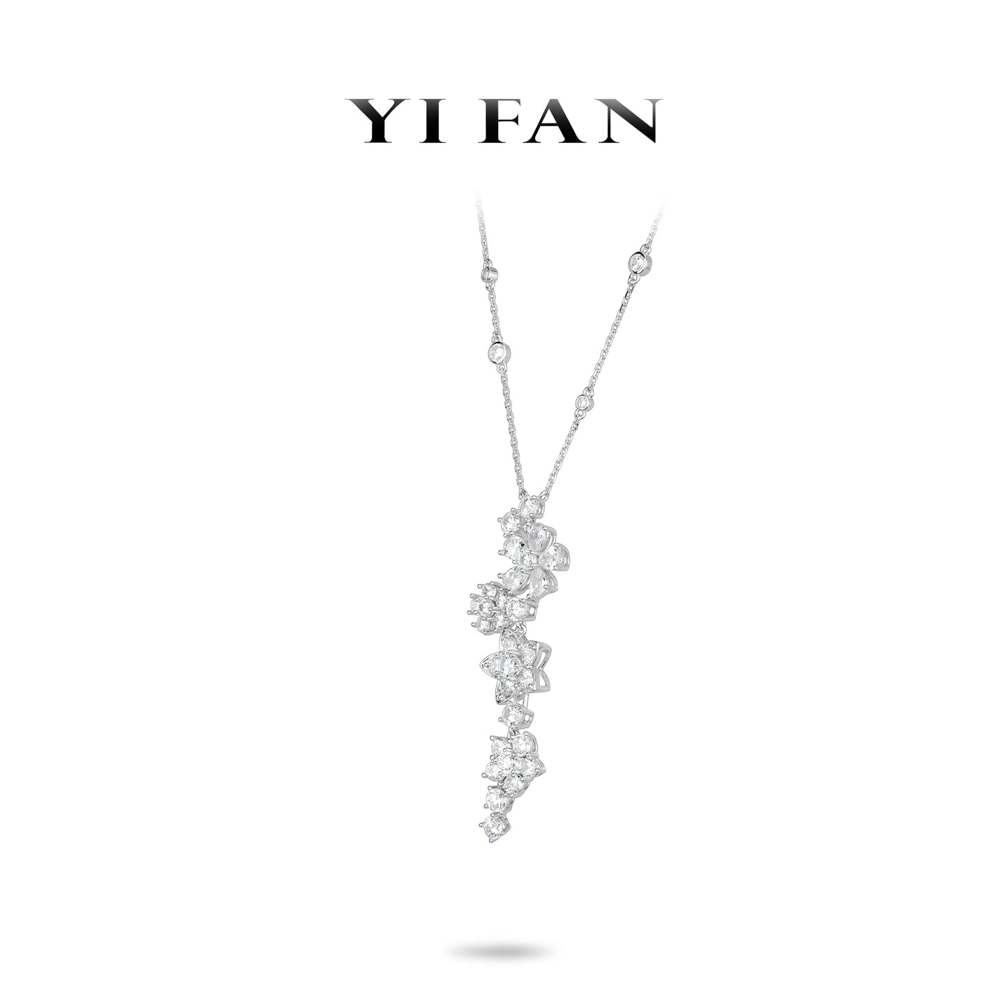 Wedding Collection: Modern "Spring of Hope" delicate Flowers Pendant/Necklace