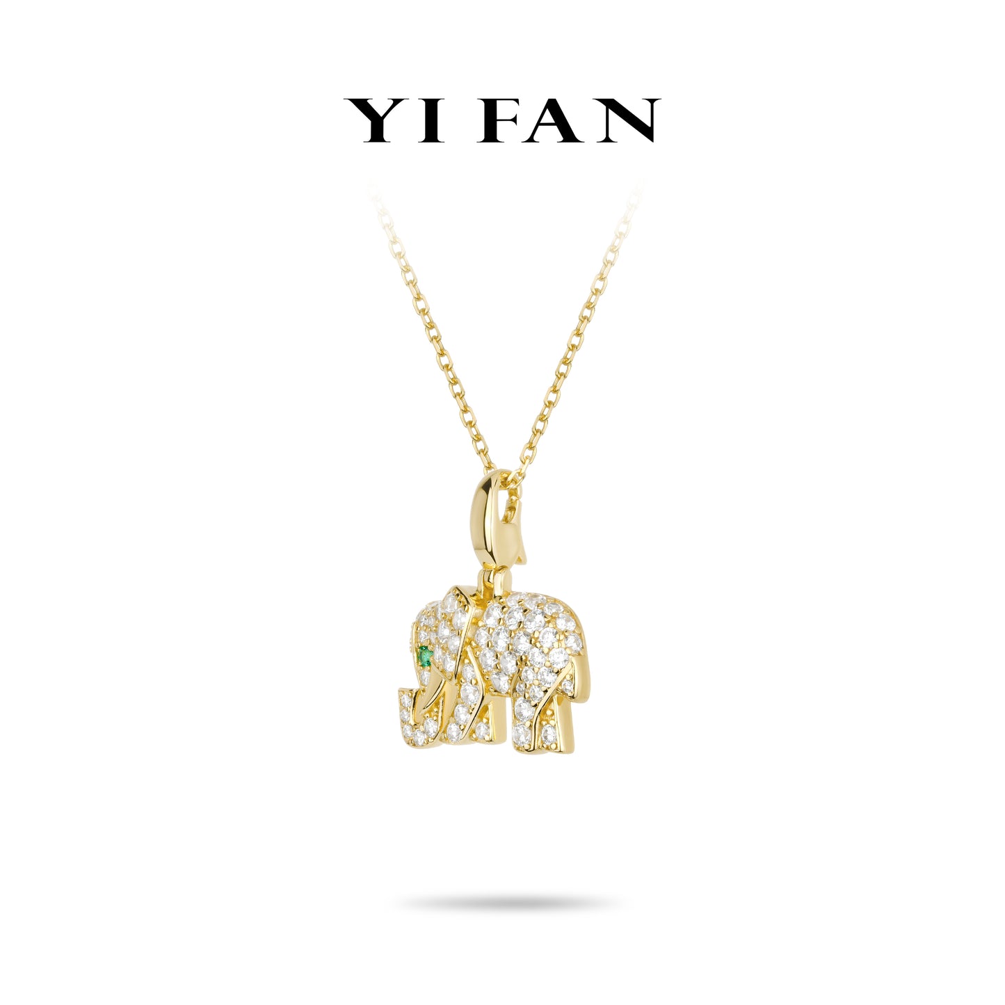 Animal collection: Modern "Golden Cute Elephant" delicate Pendant/Necklace