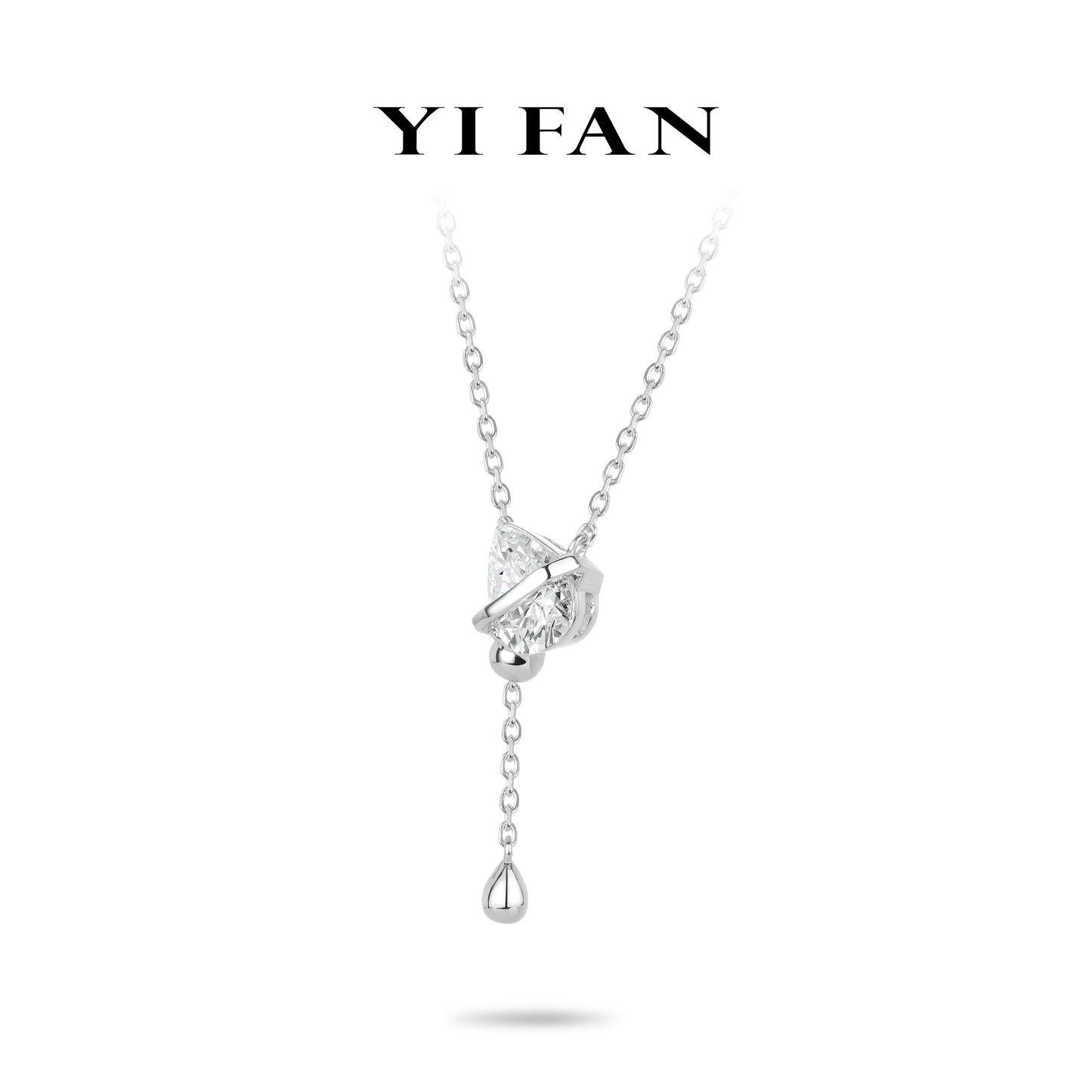 Minimalist collection: Modern "Icy Droplet with Sliding bead" Multi Effect Necklace