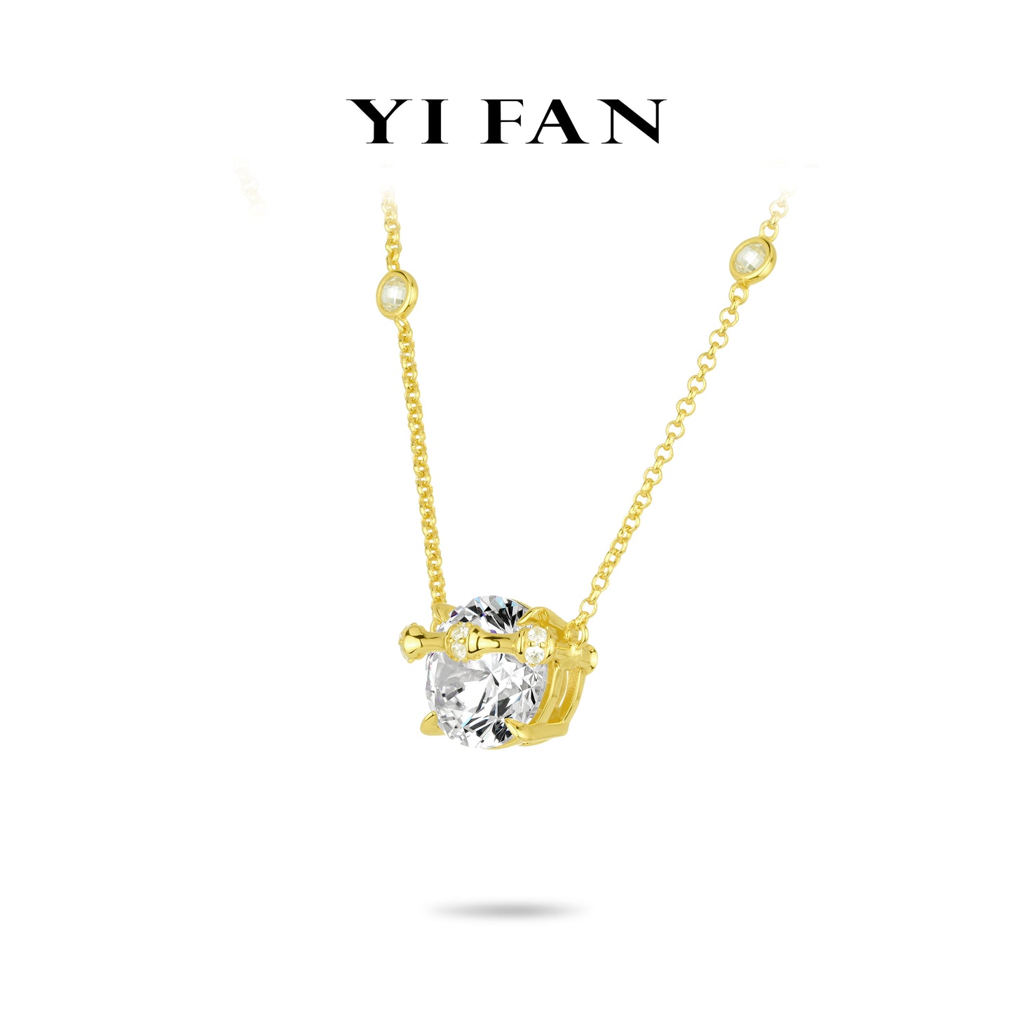 Ethereal Sparkle Collection: Glamorous "Golden Embrace Sparkle Bamboo Section" exquisite Necklace