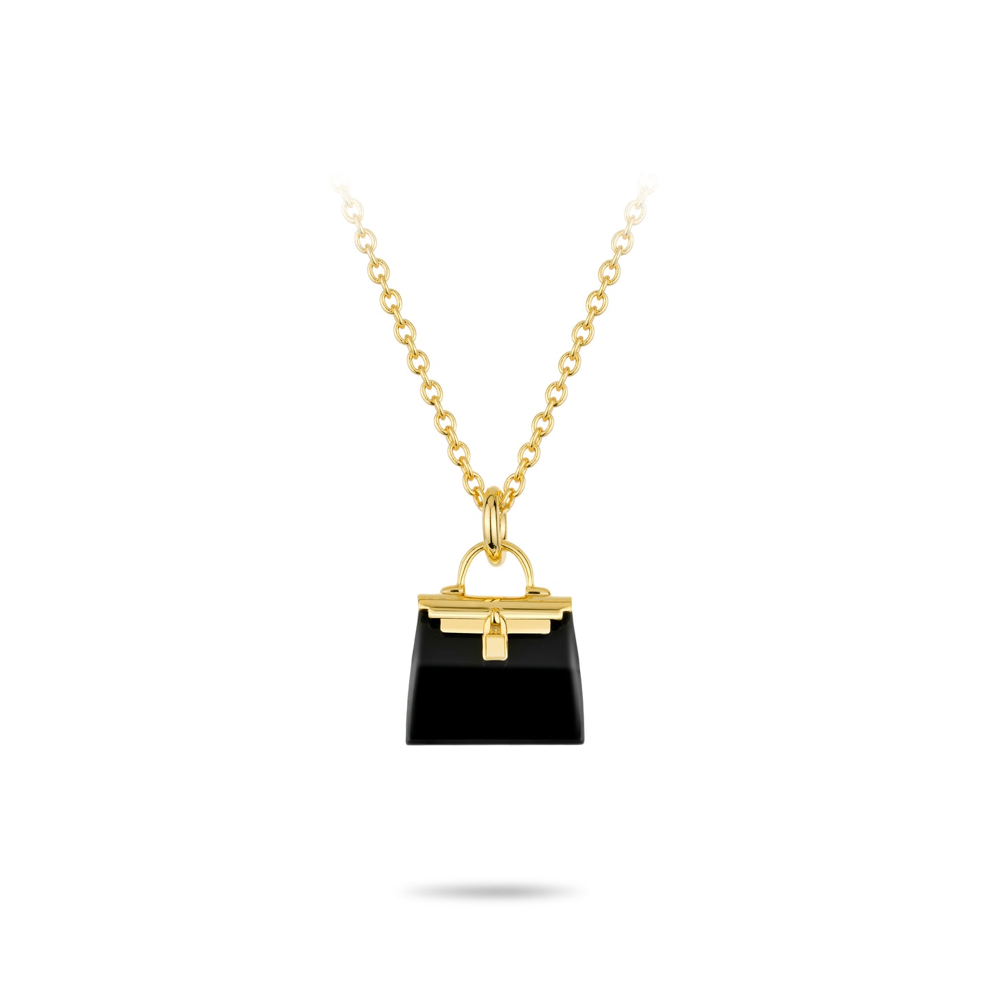 Chic Miniature Collection: Modern "Petite Black Bag" detailed Pendant/Necklace